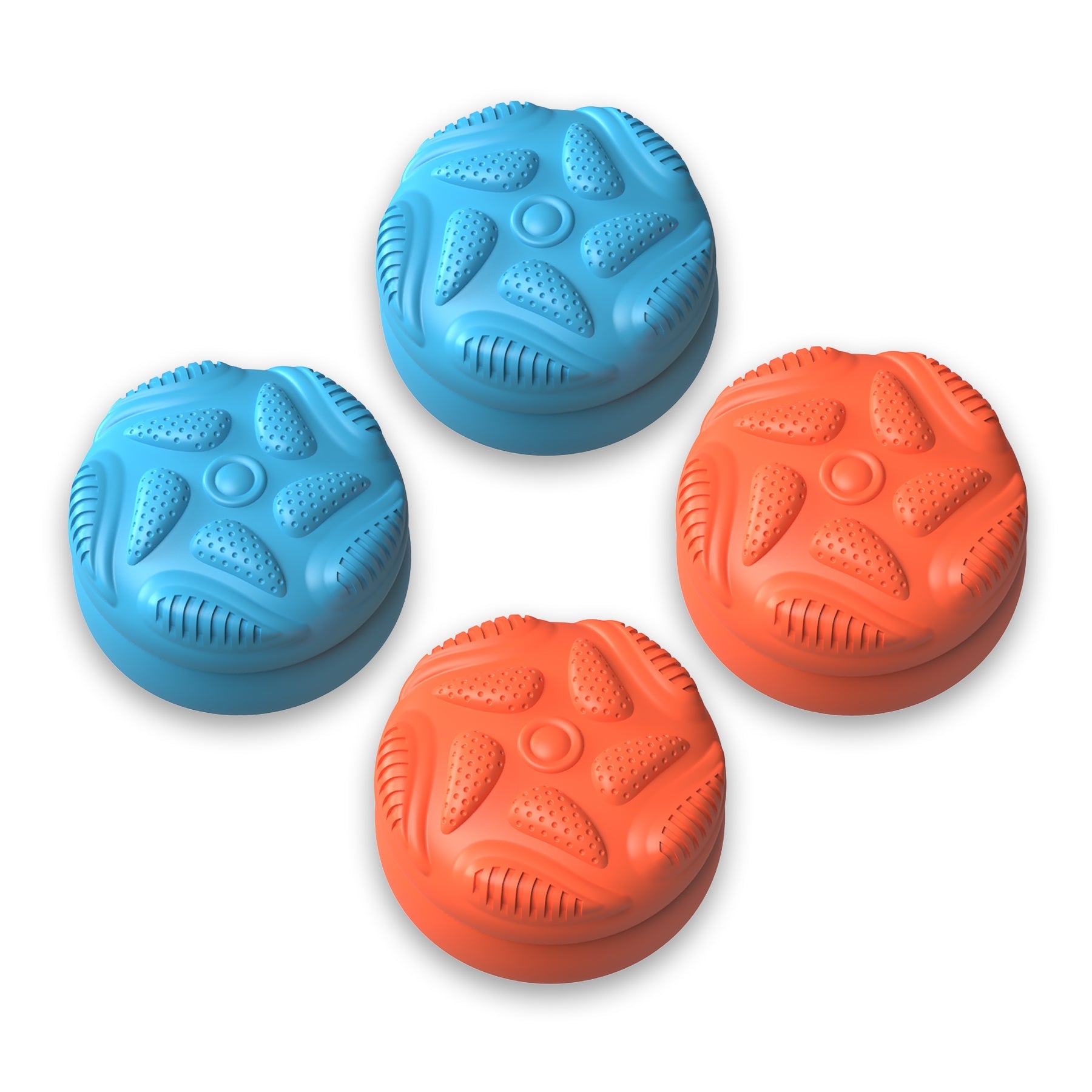 PlayVital Raindrop Texture Design Thumbs Cushion Caps Thumb Grips (4-Pack) for Switch 2, Anti-Slip Raindrop Texture Design Silicone Joystick Grip Cover for Nintendo Switch 2 Joycon - Blue & Orange PlayVital