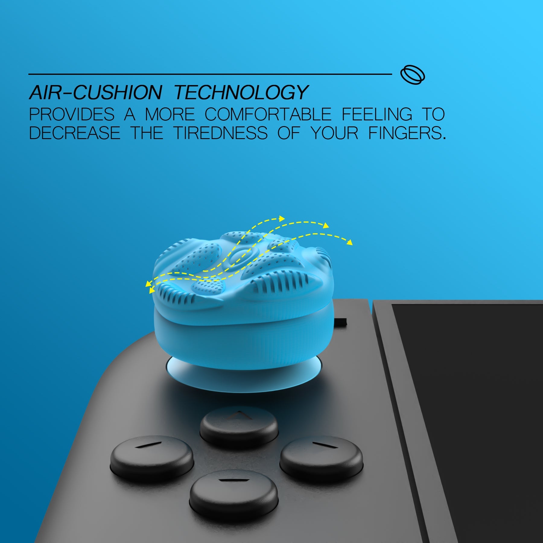 PlayVital Raindrop Texture Design Thumbs Cushion Caps Thumb Grips (4-Pack) for Switch 2, Anti-Slip Raindrop Texture Design Silicone Joystick Grip Cover for Nintendo Switch 2 Joycon - Blue & Orange PlayVital