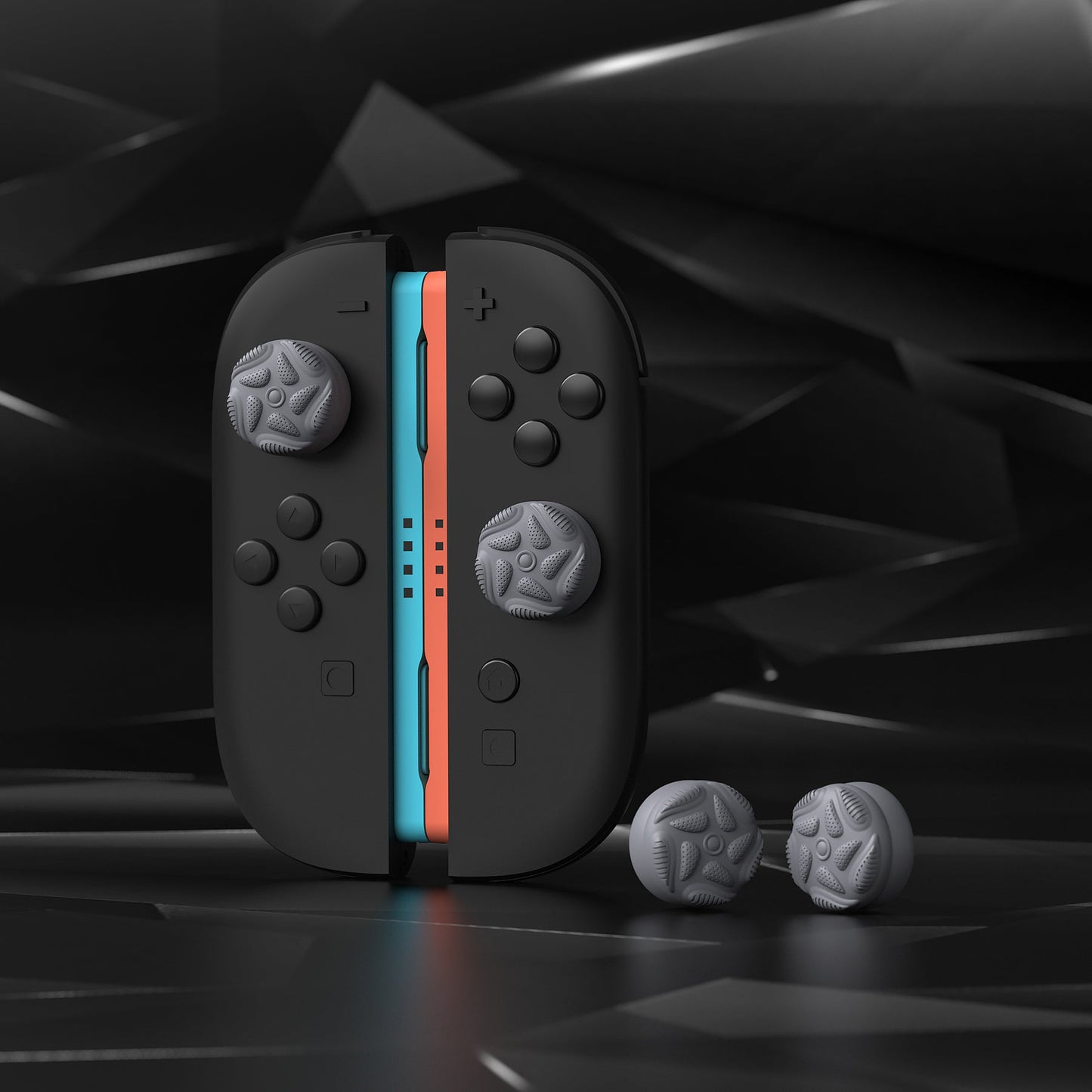 PlayVital Raindrop Texture Design Thumbs Cushion Caps Thumb Grips (4-Pack) for Switch 2, Anti-Slip Raindrop Texture Design Silicone Joystick Grip Cover for Nintendo Switch 2 Joycon - New Hope Gray PlayVital