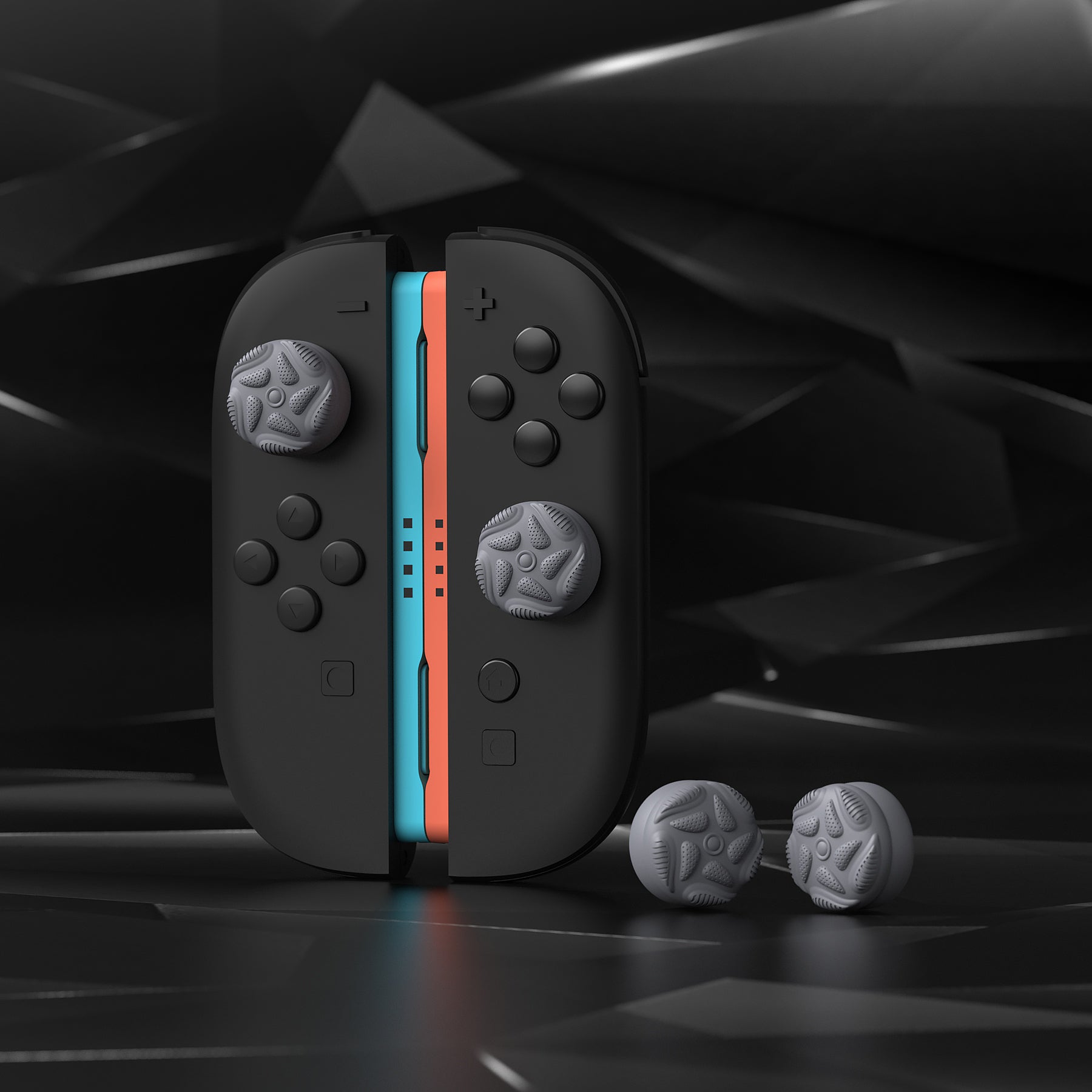 PlayVital Raindrop Texture Design Thumbs Cushion Caps Thumb Grips (4-Pack) for Switch 2, Anti-Slip Raindrop Texture Design Silicone Joystick Grip Cover for Nintendo Switch 2 Joycon - New Hope Gray PlayVital