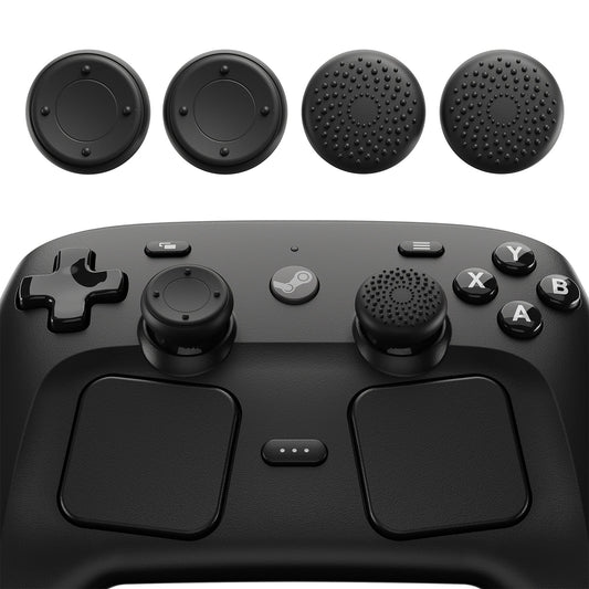 PlayVital Raised Dots & Studded Design 4-Pack Thumb Grips for Steam Controller 2 (2026), Anti-Slip Textured Grip Caps - Black PlayVital