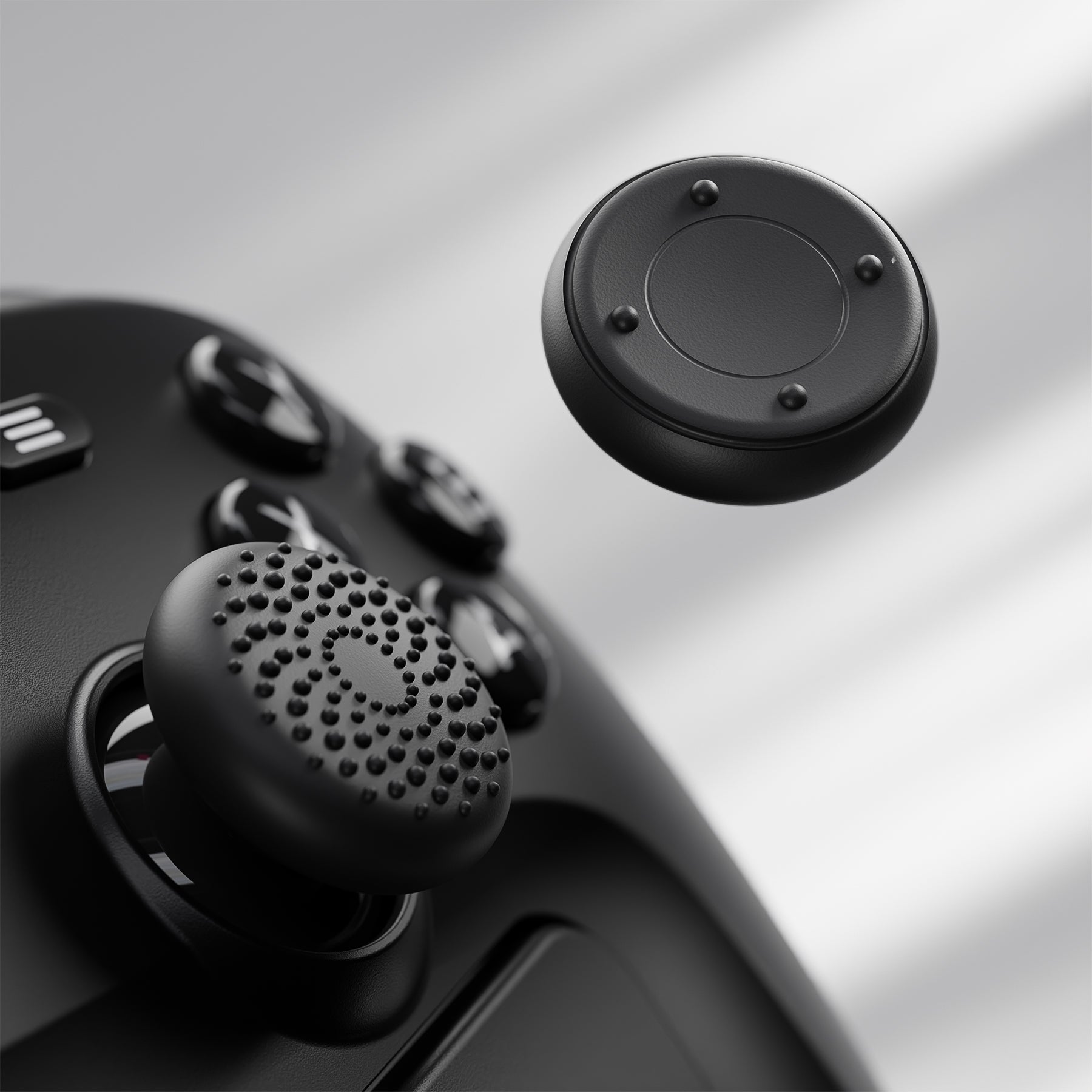 PlayVital Raised Dots & Studded Design 4-Pack Thumb Grips for Steam Controller 2 (2026), Anti-Slip Textured Grip Caps - Black PlayVital