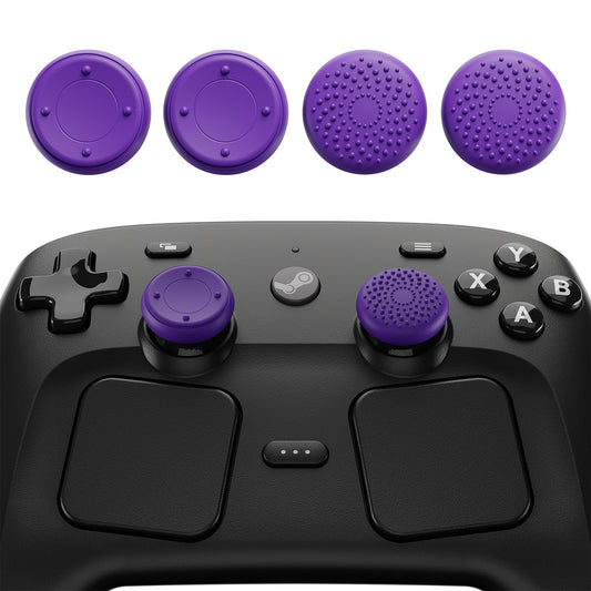 PlayVital Raised Dots & Studded Design 4-Pack Thumb Grips for Steam Controller 2 (2026), Anti-Slip Textured Grip Caps - Purple PlayVital