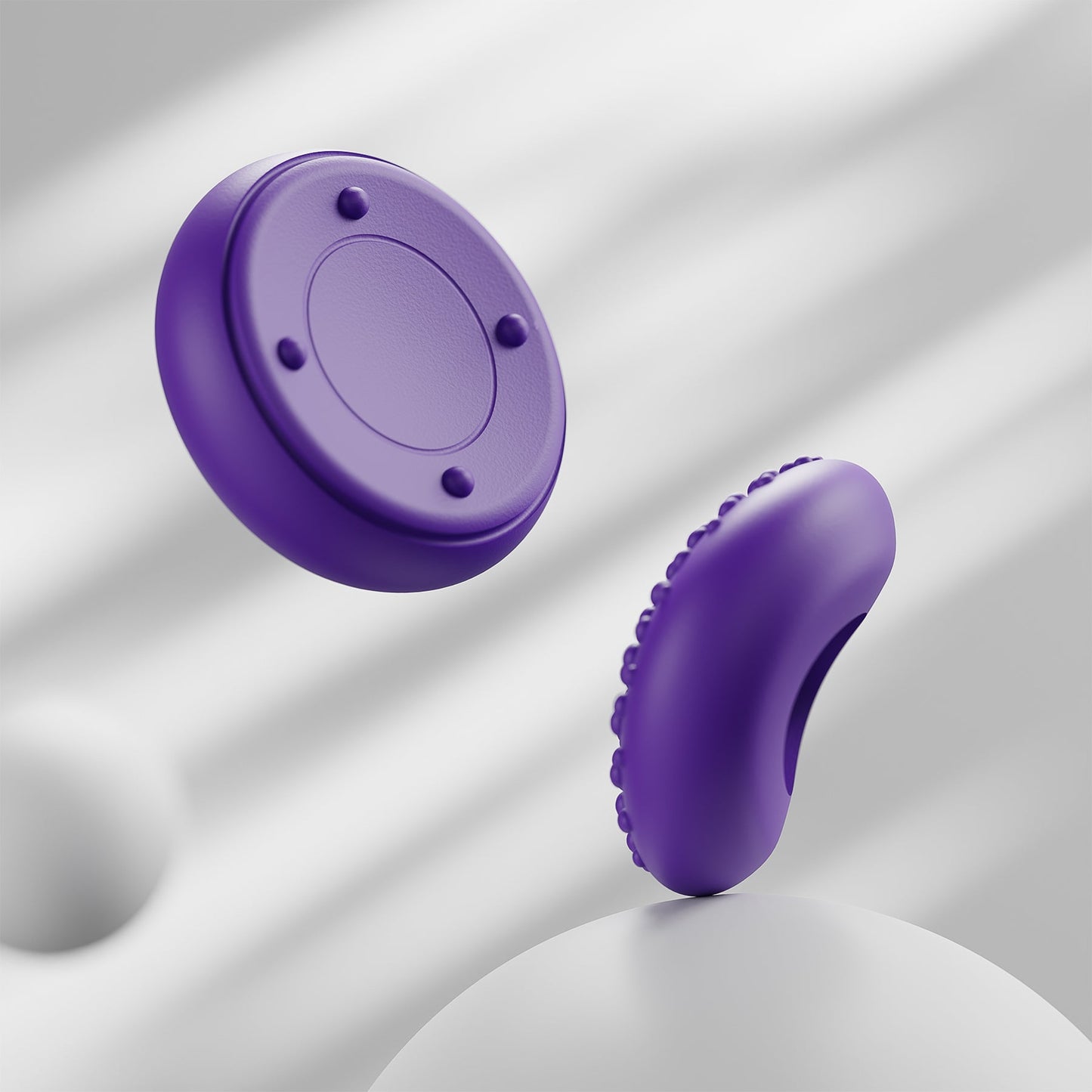 PlayVital Raised Dots & Studded Design 4-Pack Thumb Grips for Steam Controller 2 (2026), Anti-Slip Textured Grip Caps - Purple PlayVital