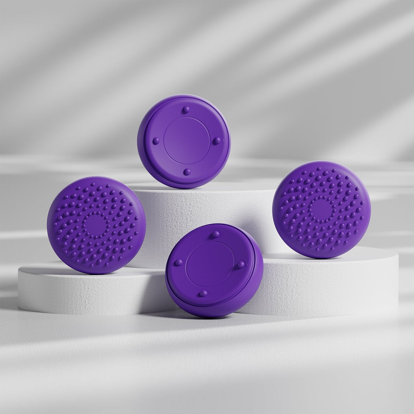 PlayVital Raised Dots & Studded Design 4-Pack Thumb Grips for Steam Controller 2 (2026), Anti-Slip Textured Grip Caps - Purple PlayVital