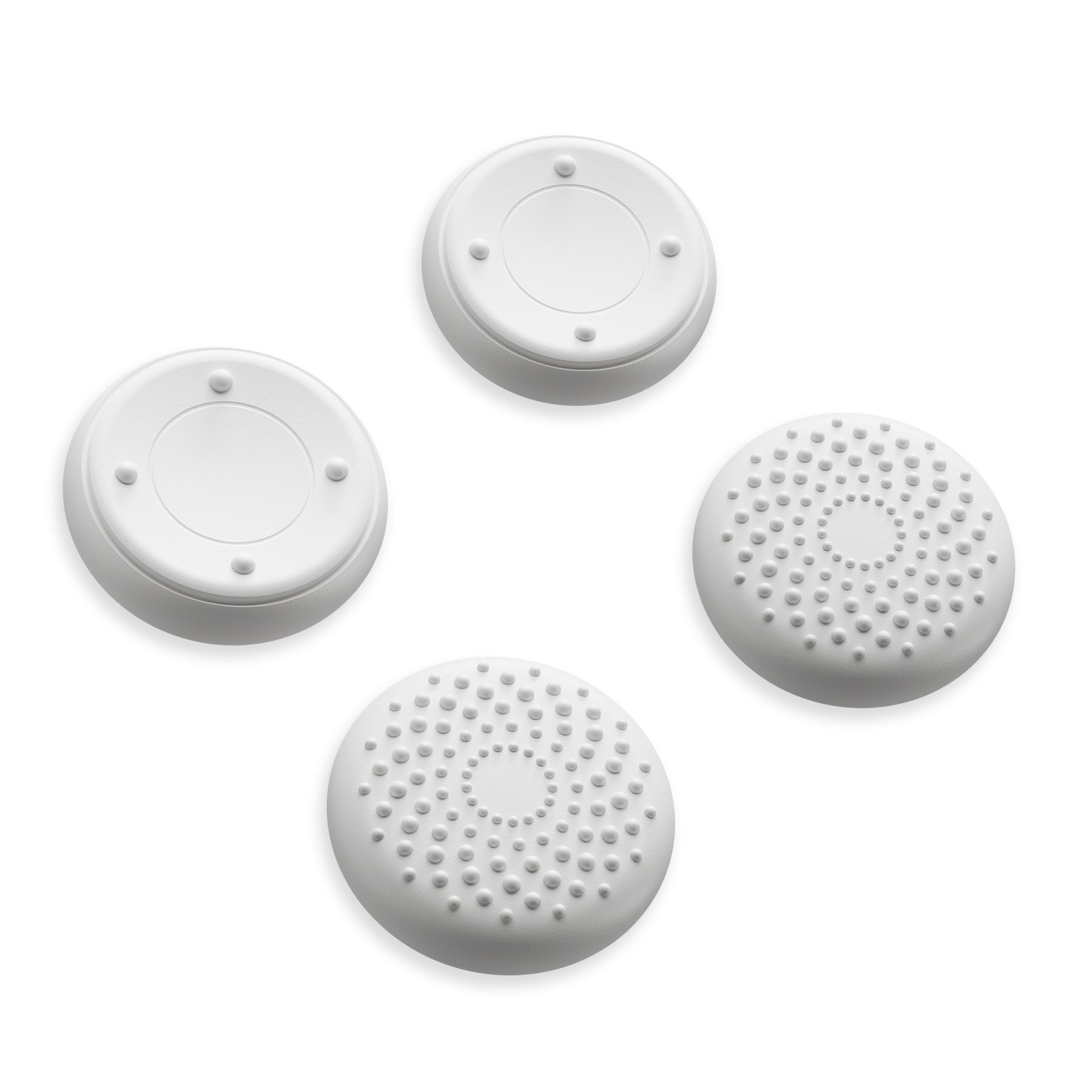 PlayVital Raised Dots & Studded Design 4-Pack Thumb Grips for Steam Controller 2 (2026), Anti-Slip Textured Grip Caps - White PlayVital