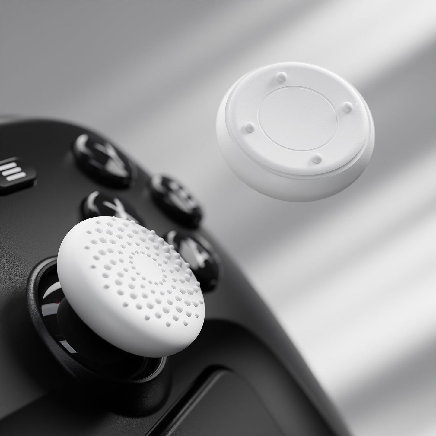 PlayVital Raised Dots & Studded Design 4-Pack Thumb Grips for Steam Controller 2 (2026), Anti-Slip Textured Grip Caps - White PlayVital