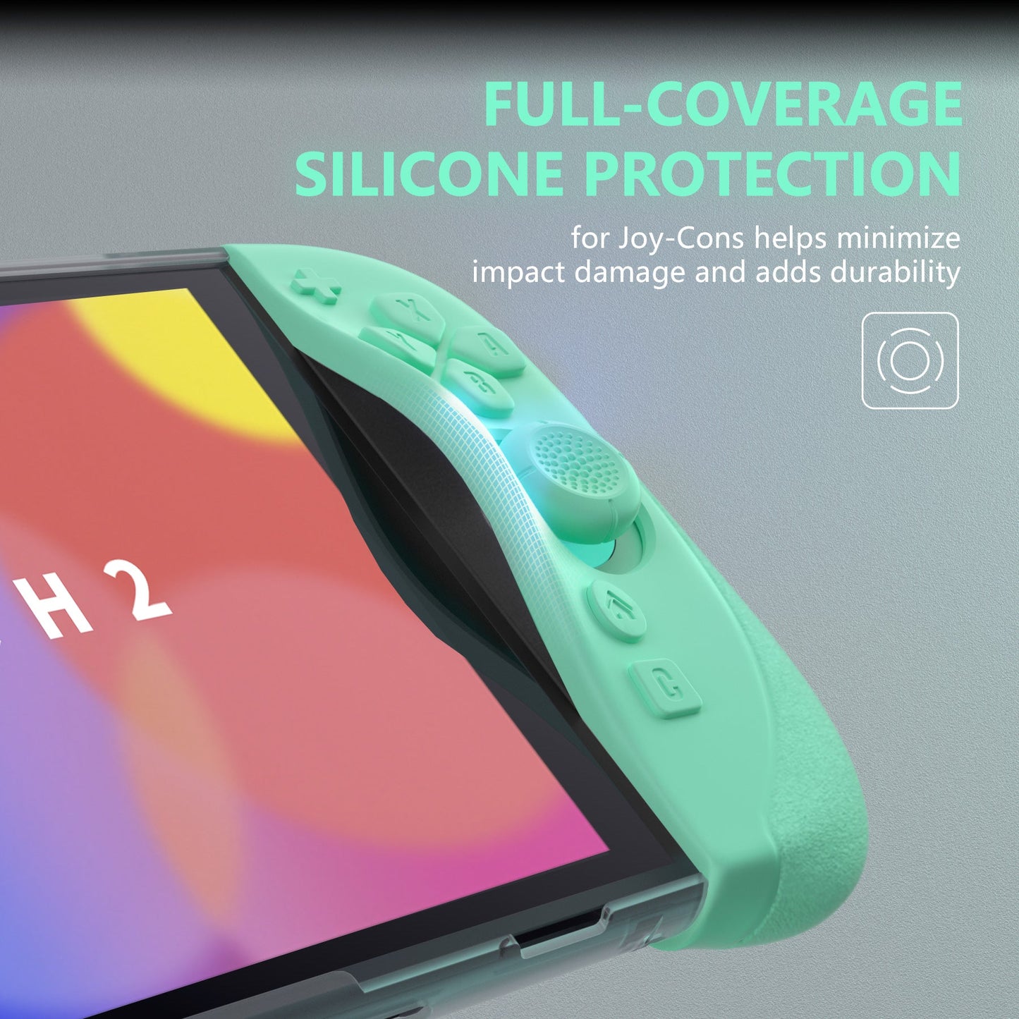 PlayVital Ranger Silicone Grip with Hard Console Cover for Nintendo Switch 2, Protective Case with Folding Stand & Thumb Grips Caps for Nintendo Switch 2 (2025) - Soft Violet & Mint Green PlayVital