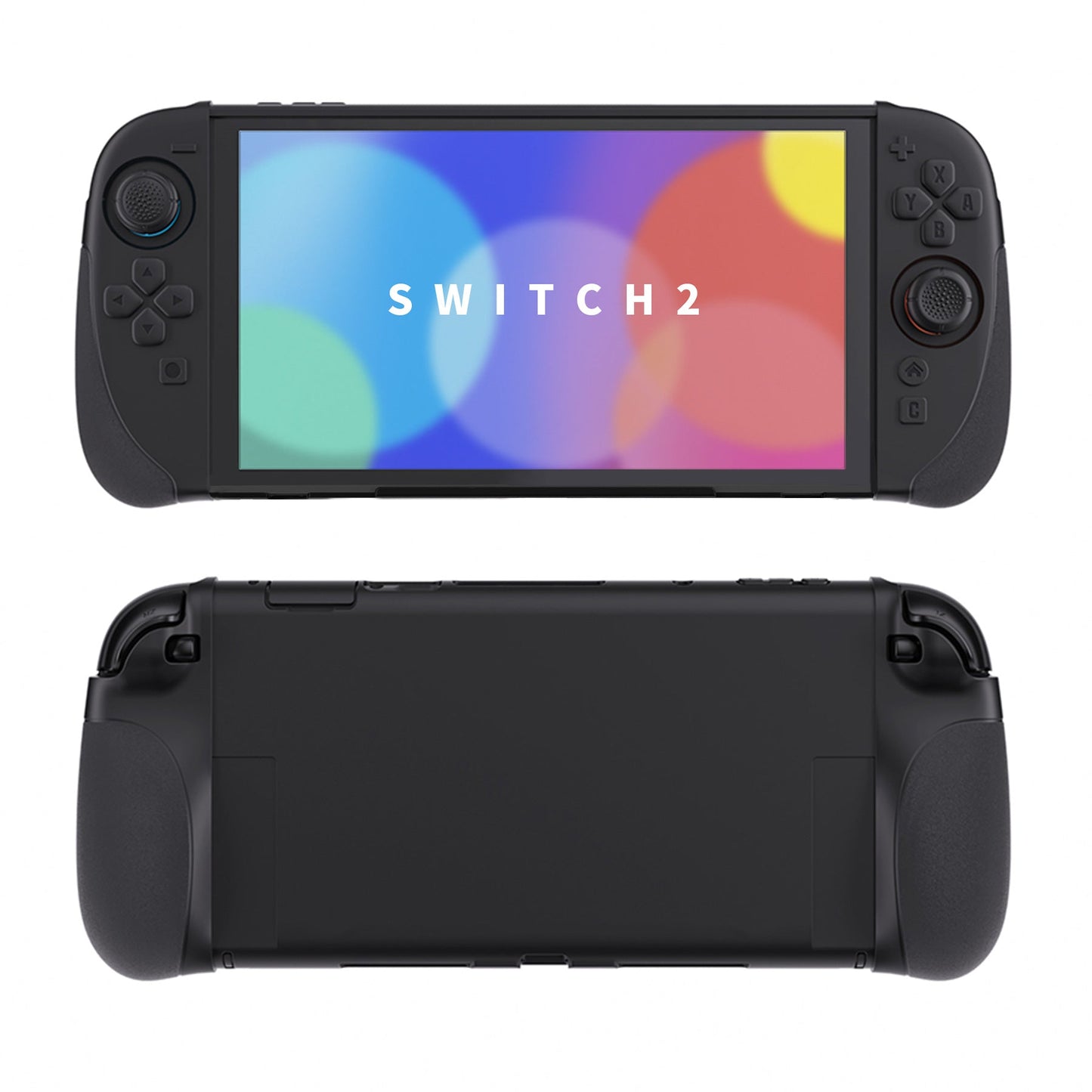 PlayVital Ranger Silicone Grip with Hard Console Cover for Nintendo Switch 2, Protective Case with Folding Stand & Thumb Grips Caps for Nintendo Switch 2 (2025) - Black PlayVital