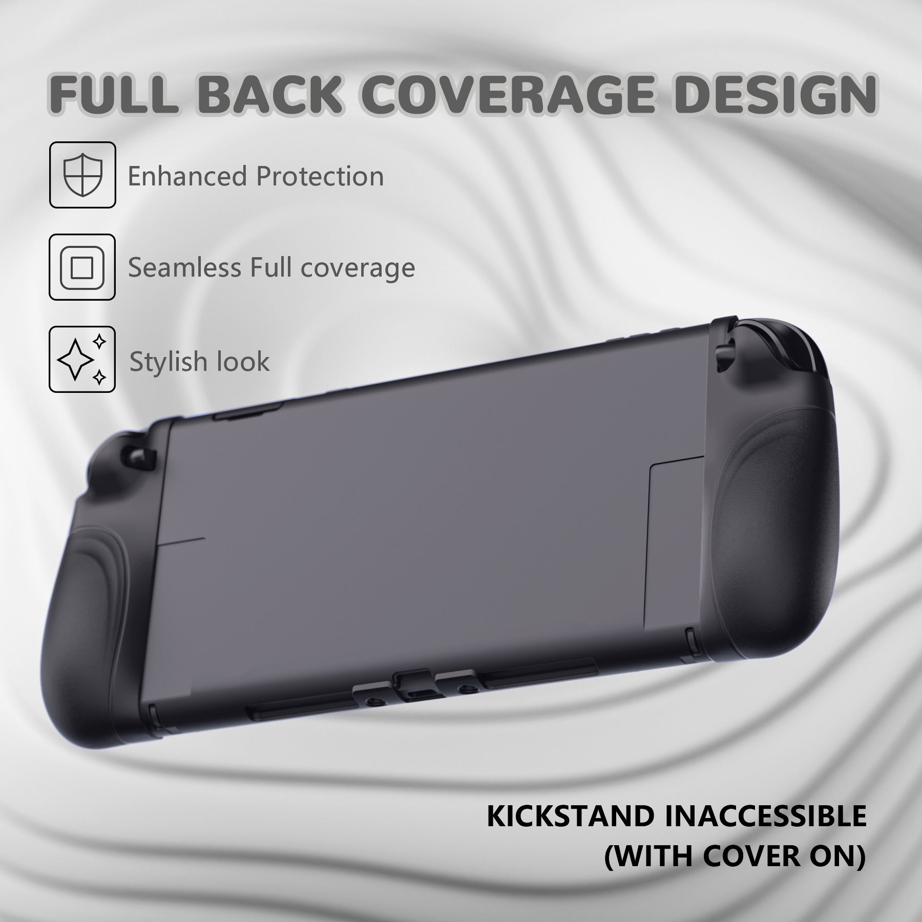 PlayVital Ranger Silicone Grip with Hard Console Cover for Nintendo Switch 2, Protective Case with Folding Stand & Thumb Grips Caps for Nintendo Switch 2 (2025) - Black PlayVital
