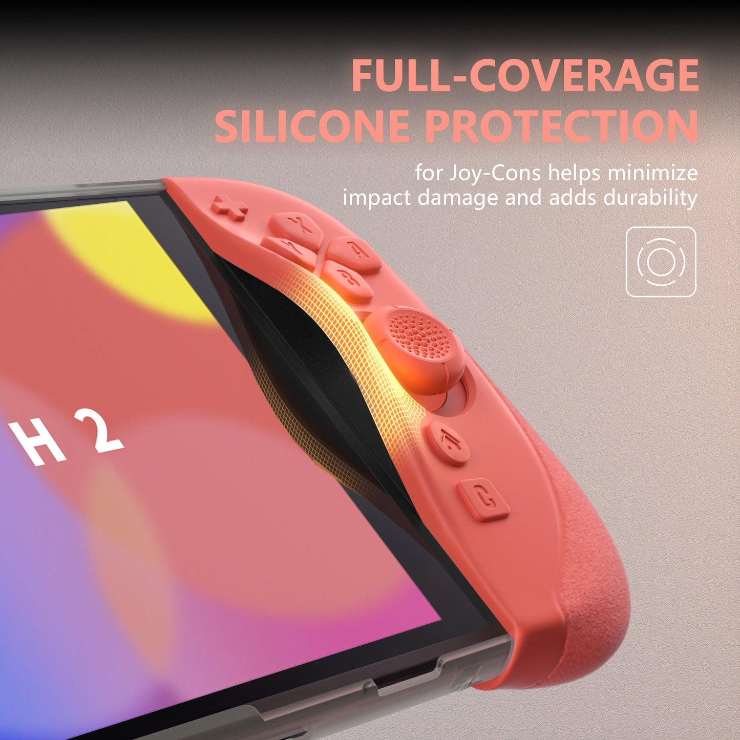 PlayVital Ranger Silicone Grip with Hard Console Cover for Nintendo Switch 2, Protective Case with Folding Stand & Thumb Grips Caps for Nintendo Switch 2 (2025) - Blue & Orange PlayVital