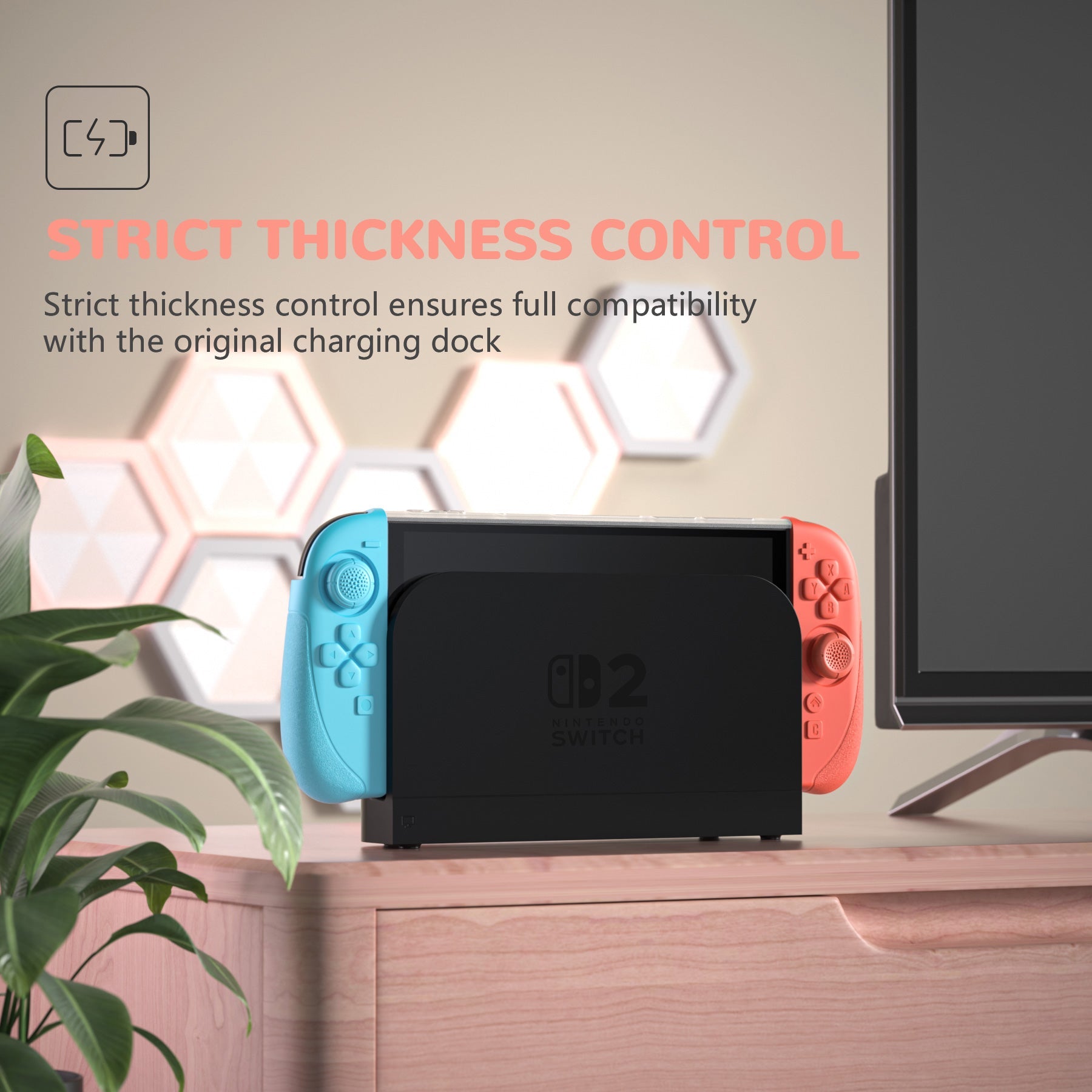 PlayVital Ranger Silicone Grip with Hard Console Cover for Nintendo Switch 2, Protective Case with Folding Stand & Thumb Grips Caps for Nintendo Switch 2 (2025) - Blue & Orange PlayVital