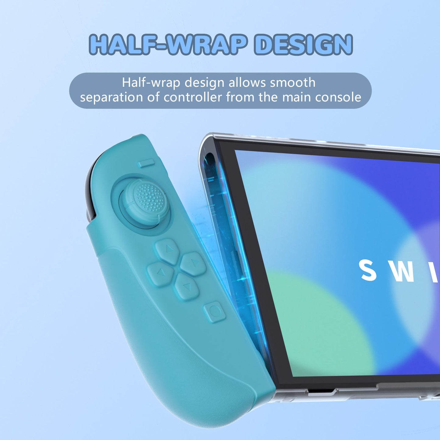 PlayVital Ranger Silicone Grip with Hard Console Cover for Nintendo Switch 2, Protective Case with Folding Stand & Thumb Grips Caps for Nintendo Switch 2 (2025) - Blue & Orange PlayVital