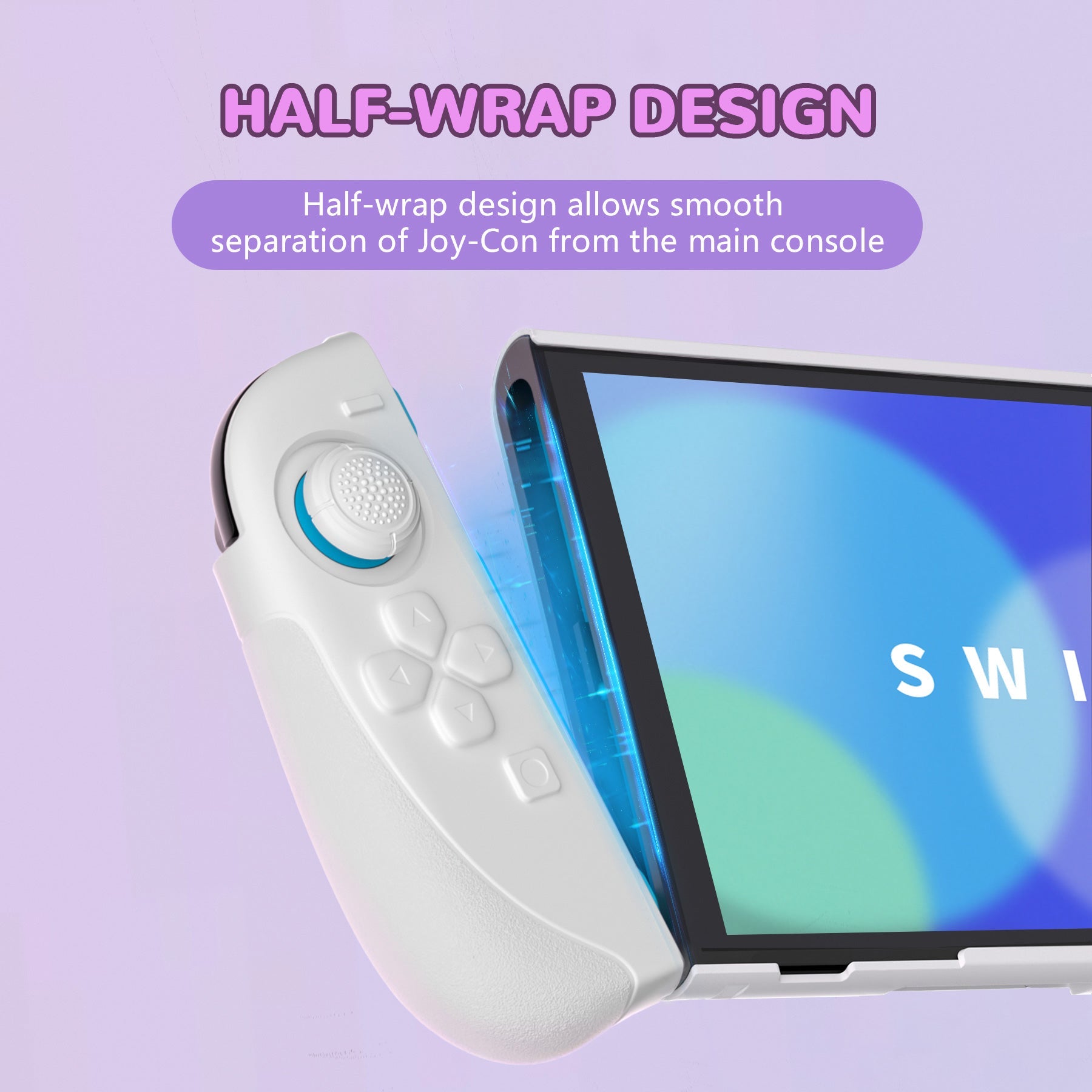 PlayVital Ranger Silicone Grip with Hard Console Cover for Nintendo Switch 2, Protective Case with Folding Stand & Thumb Grips Caps for Nintendo Switch 2 (2025) - White PlayVital