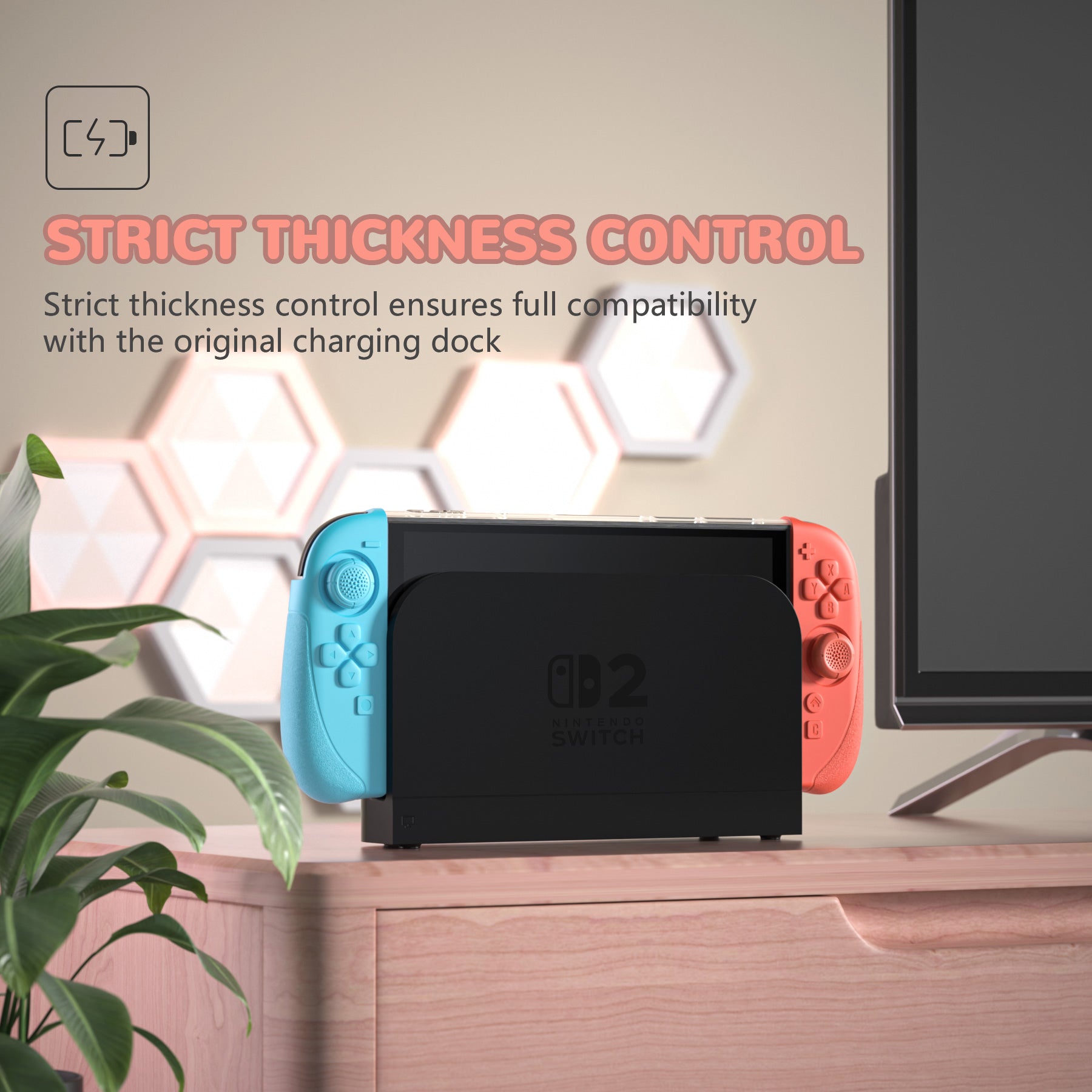 PlayVital Ranger Silicone Grip with Hard Console Cover for Nintendo Switch 2, Protective Case with Folding Stand & Thumb Grips Caps for for Nintendo Switch 2 (2025) - Clear White PlayVital