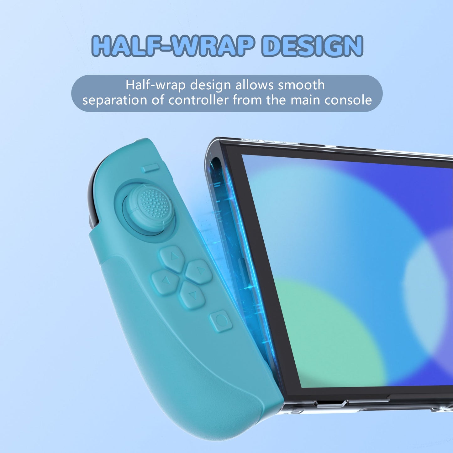 PlayVital Ranger Silicone Grip with Hard Console Cover for Nintendo Switch 2, Protective Case with Folding Stand & Thumb Grips Caps for for Nintendo Switch 2 (2025) - Clear White PlayVital