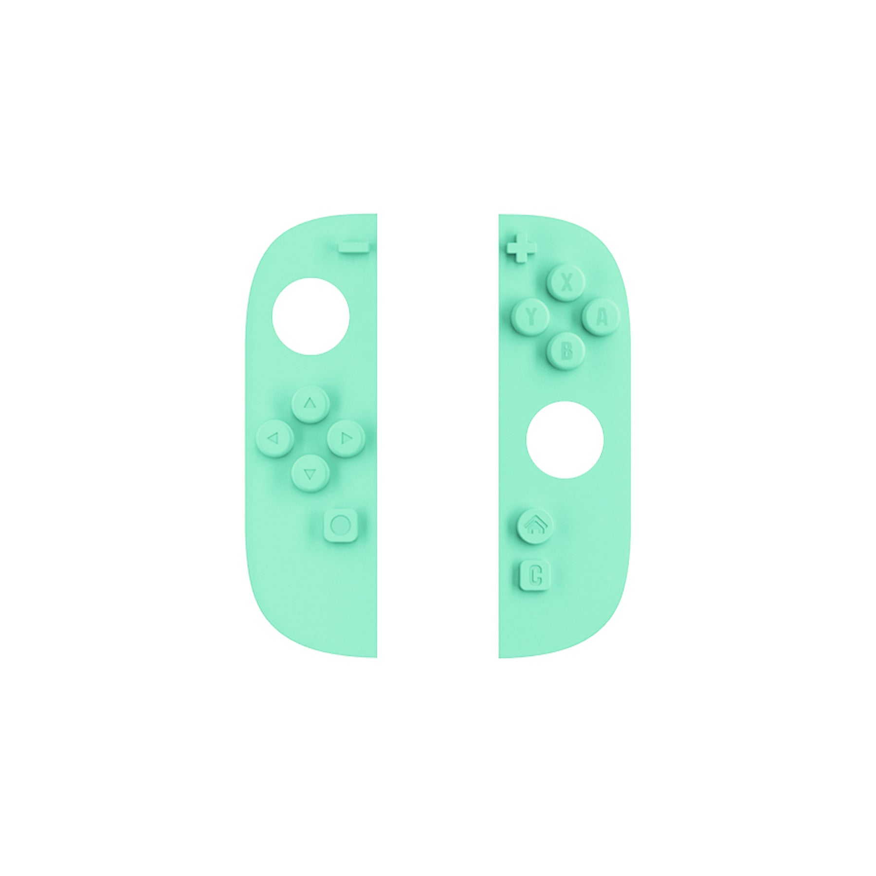 PlayVital Replaceable Button Color Inserts for Nintendo Switch 2 Protective Case, Compatible with Cute Solid-Color Series & Solid Color Series – Mint Green PlayVital