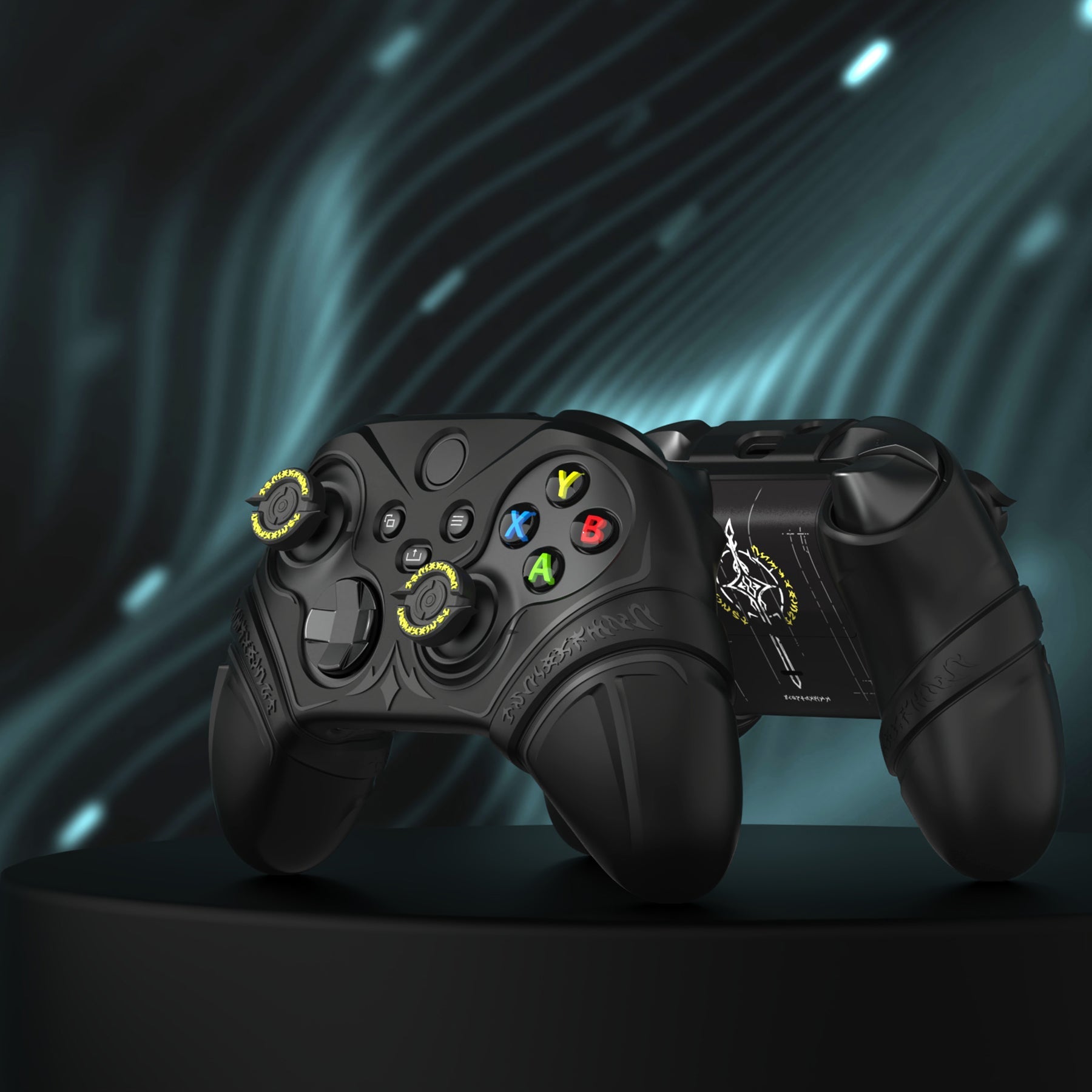 PlayVital Runes Edition Silicone Controller Cover with Thumbstick Cap & Sticker for Xbox Series X/S Controller & Xbox Core Wireless Controller - Black PlayVital