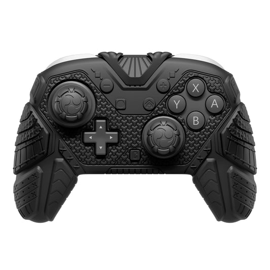 PlayVital Samurai Armor Edition Silicone Case for Switch 2 Pro Controller, for Nintendo Switch 2 Pro Controller Shockproof Skin Cover with Back Button Caps & Thumb Grip & Sticker - Black PlayVital