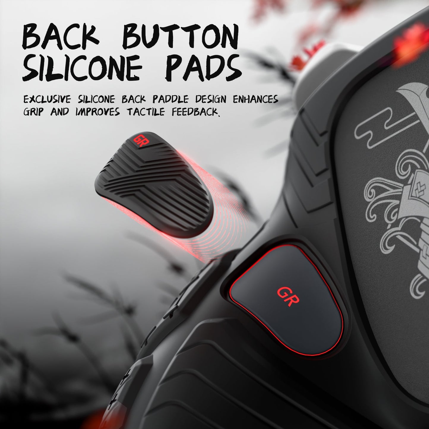 PlayVital Samurai Armor Edition Silicone Case for Switch 2 Pro Controller, for Nintendo Switch 2 Pro Controller Shockproof Skin Cover with Back Button Caps & Thumb Grip & Sticker - Black PlayVital