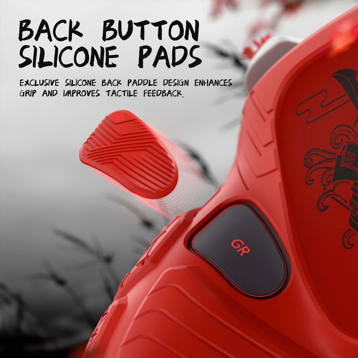 PlayVital Samurai Armor Edition Silicone Case for Switch 2 Pro Controller, for Nintendo Switch 2 Pro Controller Shockproof Skin Cover with Back Button Caps & Thumb Grip & Sticker - Red PlayVital