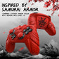 PlayVital Samurai Armor Edition Silicone Case for Switch 2 Pro Controller, for Nintendo Switch 2 Pro Controller Shockproof Skin Cover with Back Button Caps & Thumb Grip & Sticker - Red PlayVital