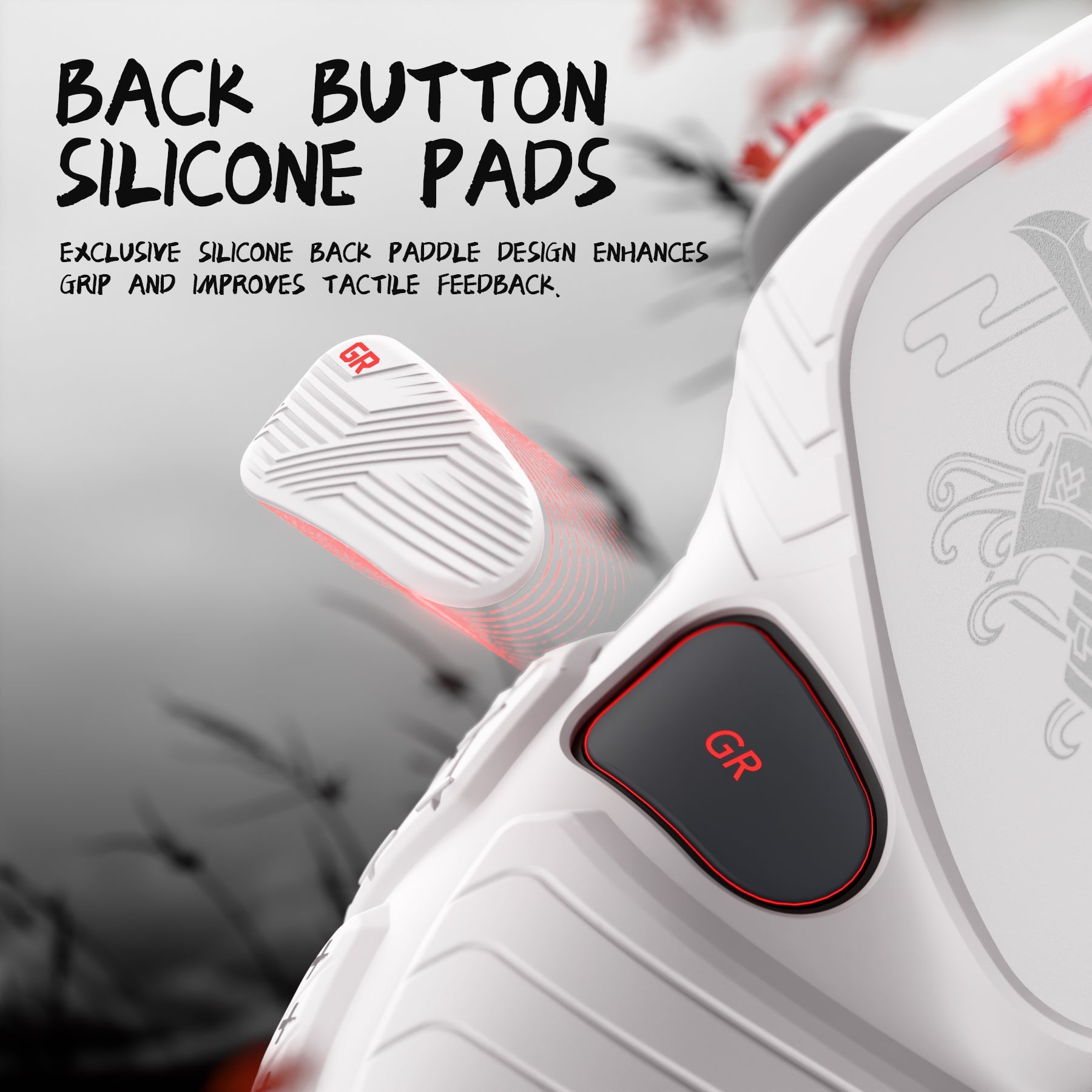 PlayVital Samurai Armor Edition Silicone Case for Switch 2 Pro Controller, for Nintendo Switch 2 Pro Controller Shockproof Skin Cover with Back Button Caps & Thumb Grip & Sticker - White PlayVital