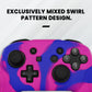 PlayVital Samurai Edition Ergonomic Anti-slip Silicone Skin Protective Case with Thumb Grip Caps for Nintendo Switch Pro Controller - Pink & Purple & Blue PlayVital