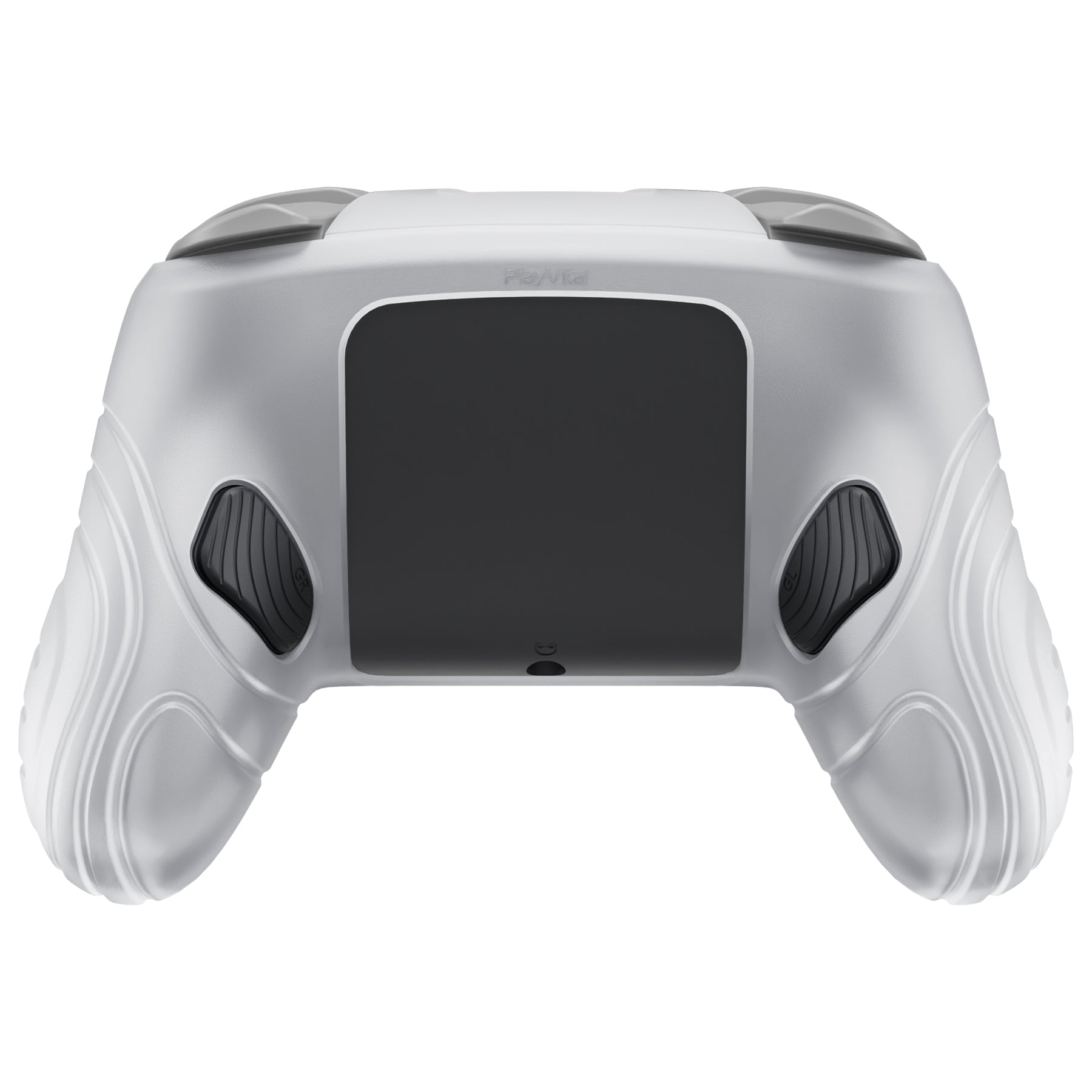 PlayVital Samurai Edition Protective Silicone Case for Nintendo Switch 2 Pro Controller with Back Button Caps & Thumb Grips - Clear White PlayVital