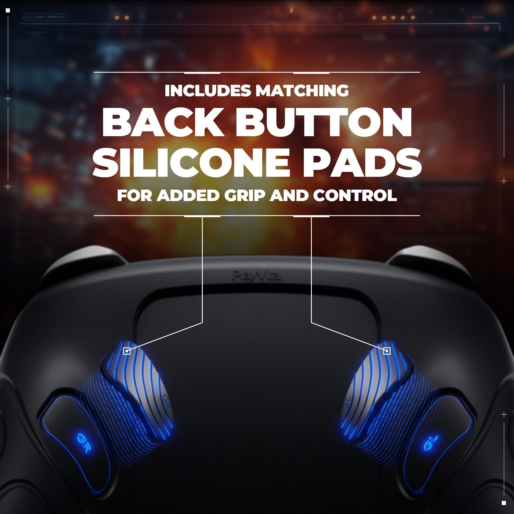 PlayVital Samurai Edition Protective Silicone Case for Nintendo Switch 2 Pro Controller with Back Button Caps & Thumb Grips & Stickers - Black PlayVital