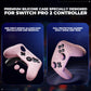 PlayVital Samurai Edition Protective Silicone Case for Nintendo Switch 2 Pro Controller with Back Button Caps & Thumb Grips & Stickers - Cherry Blossoms Pink PlayVital