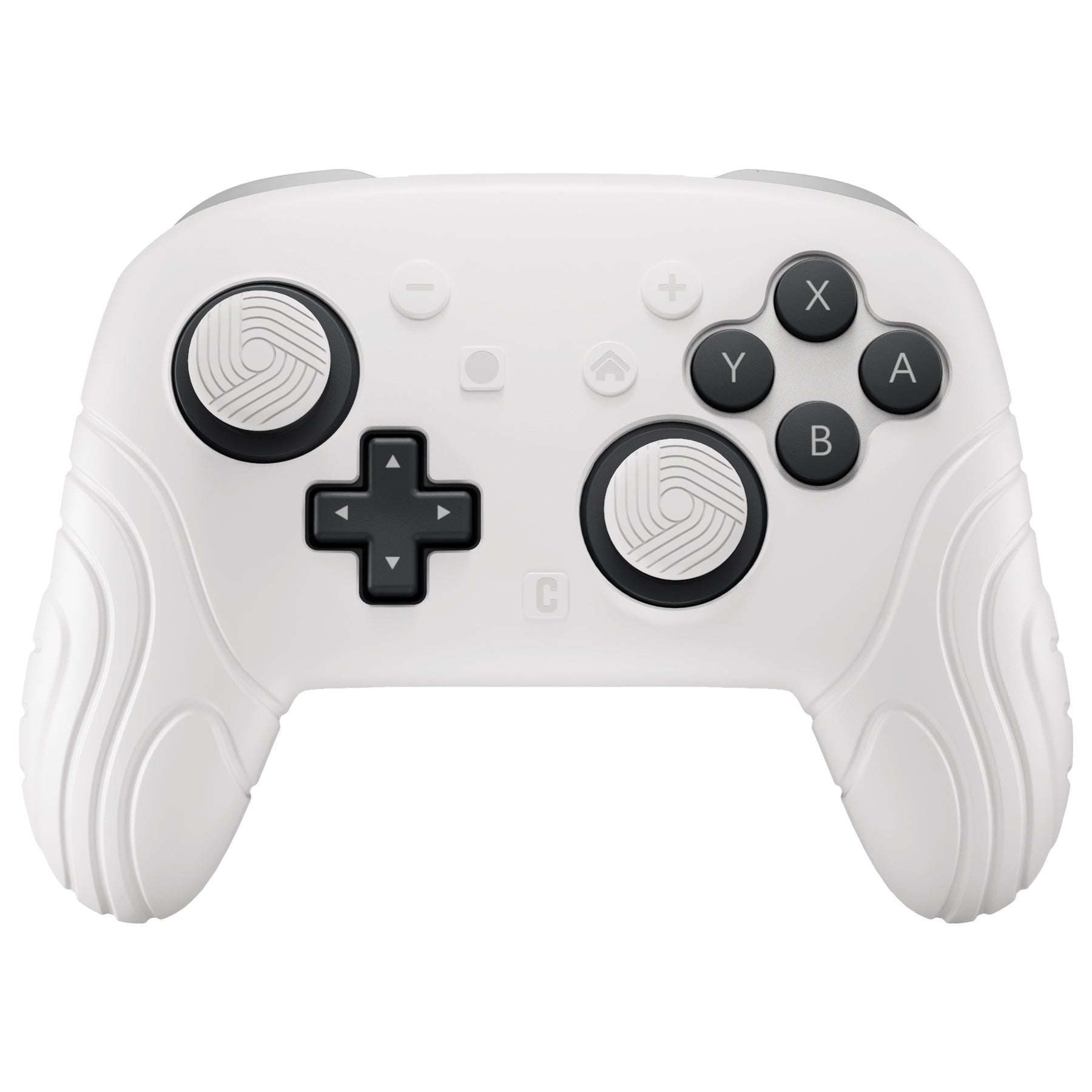 PlayVital Samurai Edition Protective Silicone Case for Nintendo Switch 2 Pro Controller with Back Button Caps & Thumb Grips & Stickers - White PlayVital