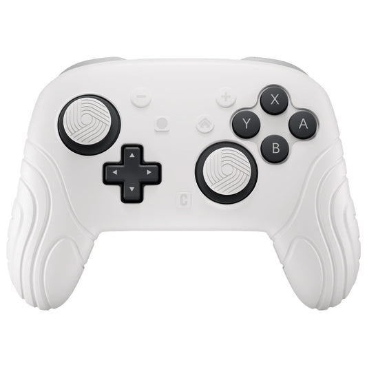 PlayVital Samurai Edition Protective Silicone Case for Nintendo Switch 2 Pro Controller with Back Button Caps & Thumb Grips & Stickers - White PlayVital