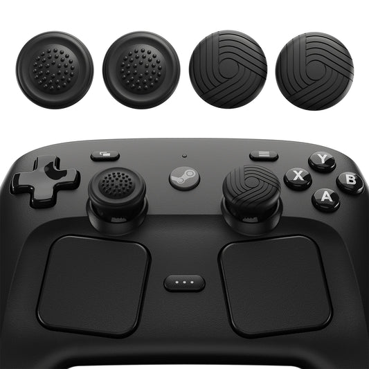 PlayVital Samurai & Guardian Edition 4-Pack Thumb Grips for Steam Controller 2 (2026), Anti-Slip Textured Grip Caps - Black PlayVital
