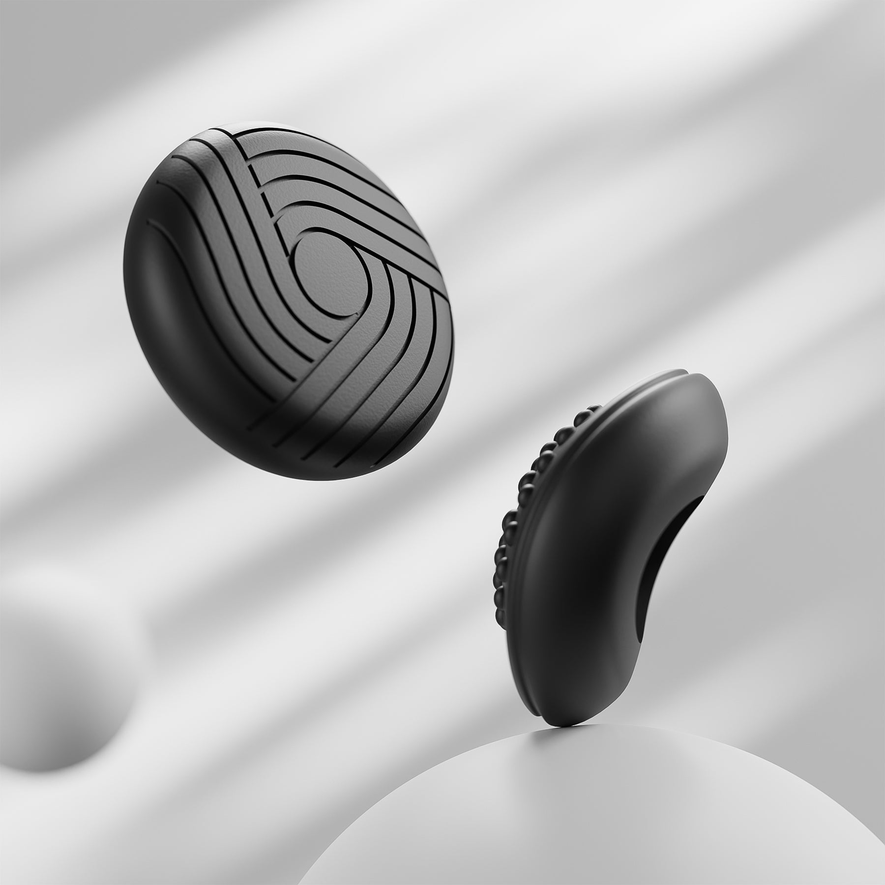 PlayVital Samurai & Guardian Edition 4-Pack Thumb Grips for Steam Controller 2 (2026), Anti-Slip Textured Grip Caps - Black PlayVital
