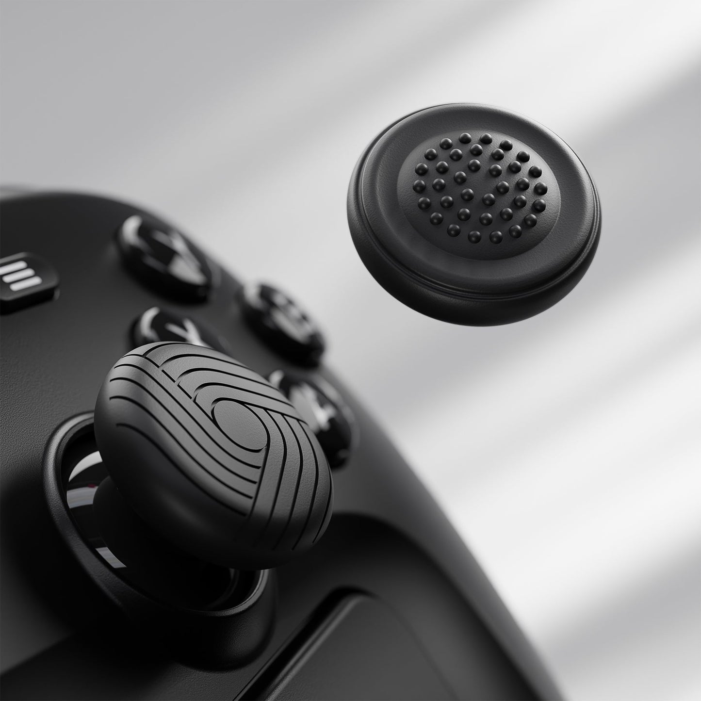 PlayVital Samurai & Guardian Edition 4-Pack Thumb Grips for Steam Controller 2 (2026), Anti-Slip Textured Grip Caps - Black PlayVital
