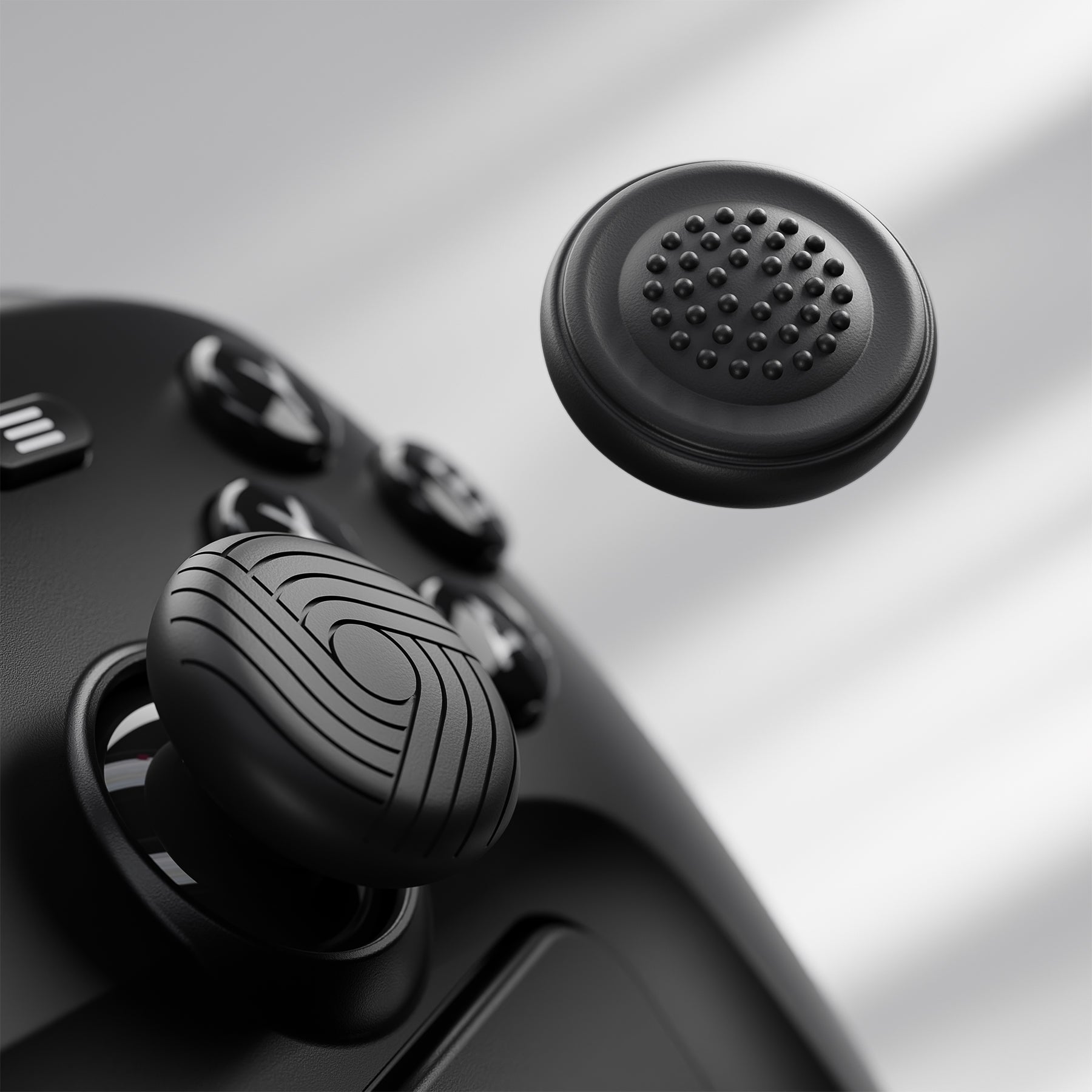 PlayVital Samurai & Guardian Edition 4-Pack Thumb Grips for Steam Controller 2 (2026), Anti-Slip Textured Grip Caps - Black PlayVital