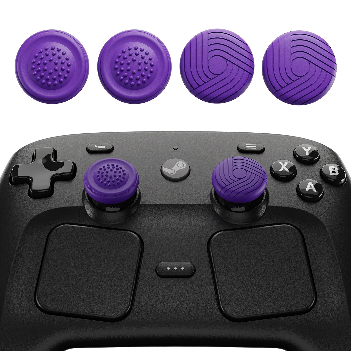 PlayVital Samurai & Guardian Edition 4-Pack Thumb Grips for Steam Controller 2 (2026), Anti-Slip Textured Grip Caps - Purple PlayVital