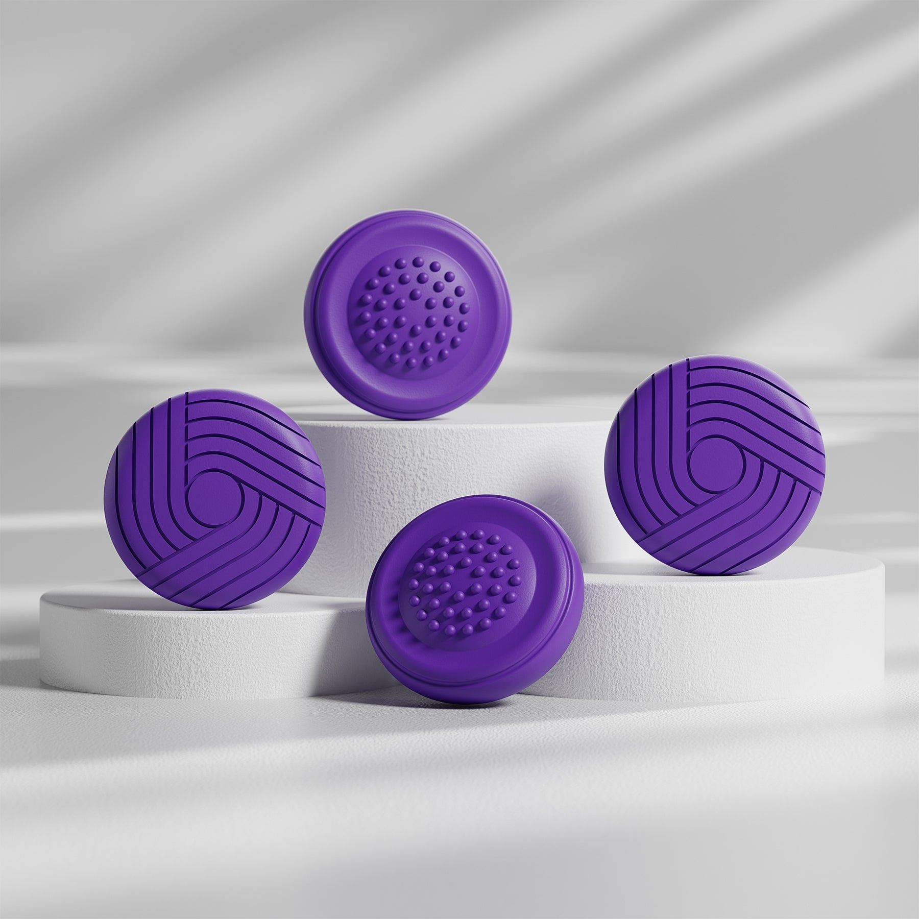PlayVital Samurai & Guardian Edition 4-Pack Thumb Grips for Steam Controller 2 (2026), Anti-Slip Textured Grip Caps - Purple PlayVital