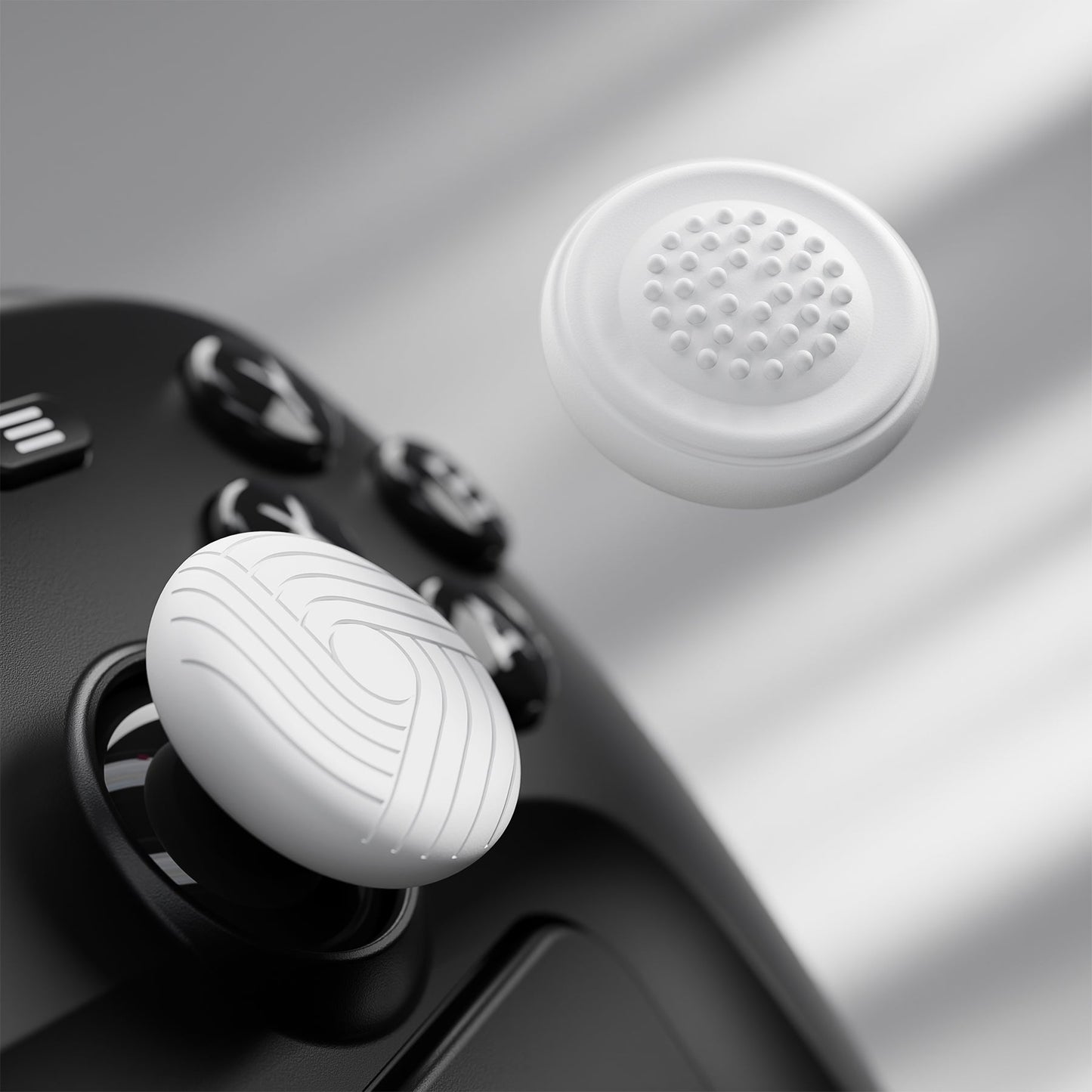 PlayVital Samurai & Guardian Edition 4-Pack Thumb Grips for Steam Controller 2 (2026), Anti-Slip Textured Grip Caps - White PlayVital