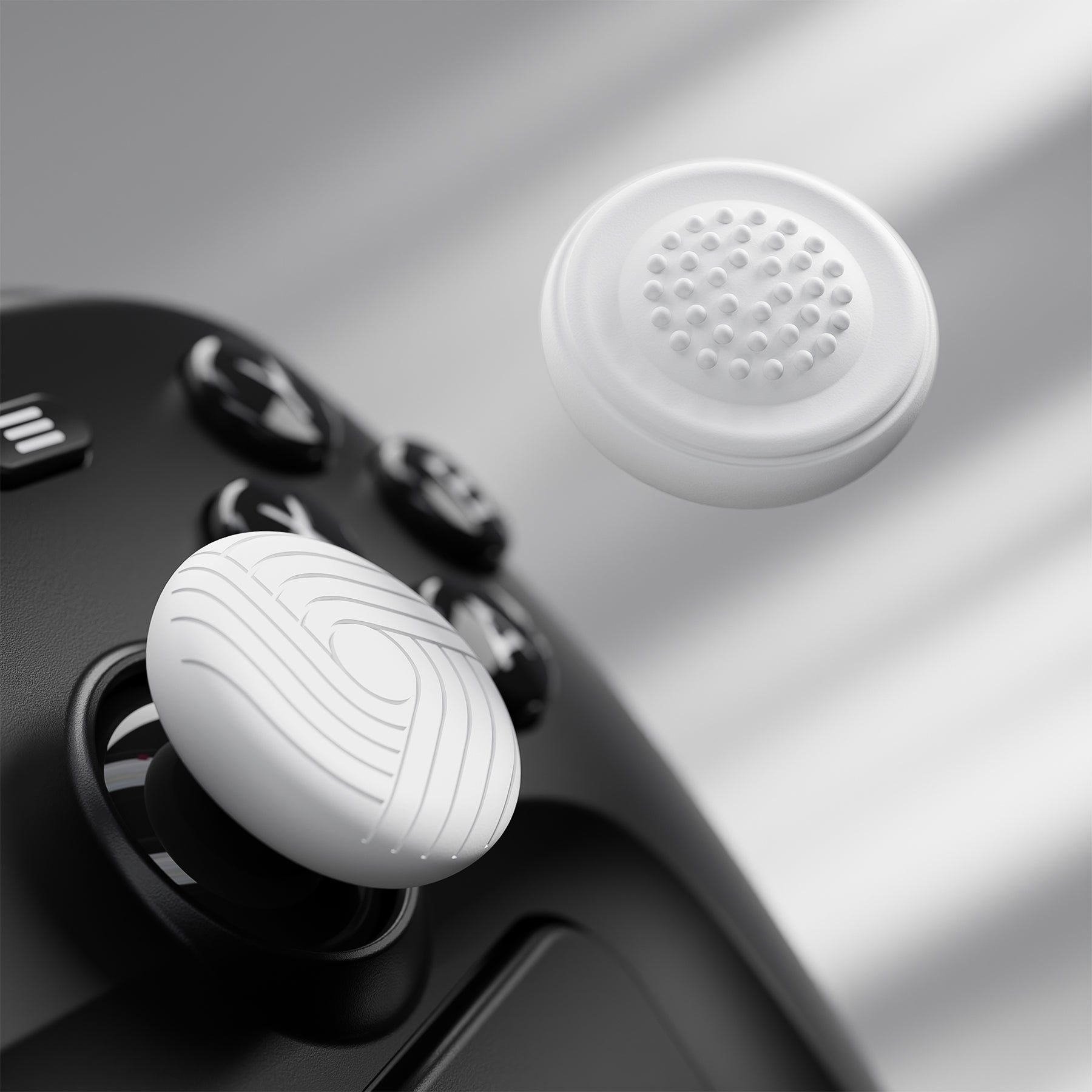 PlayVital Samurai & Guardian Edition 4-Pack Thumb Grips for Steam Controller 2 (2026), Anti-Slip Textured Grip Caps - White PlayVital