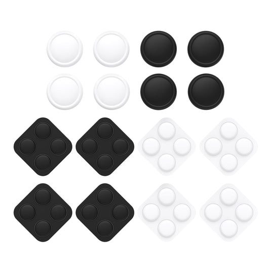 PlayVital Silicone Button Covers and Thumb Grip Set for Nintendo Switch 2 (2025), 8 Pcs Colorful ABXY Directional Button Caps & 4 Joystick Caps for Joycon 2 - Black & White PlayVital