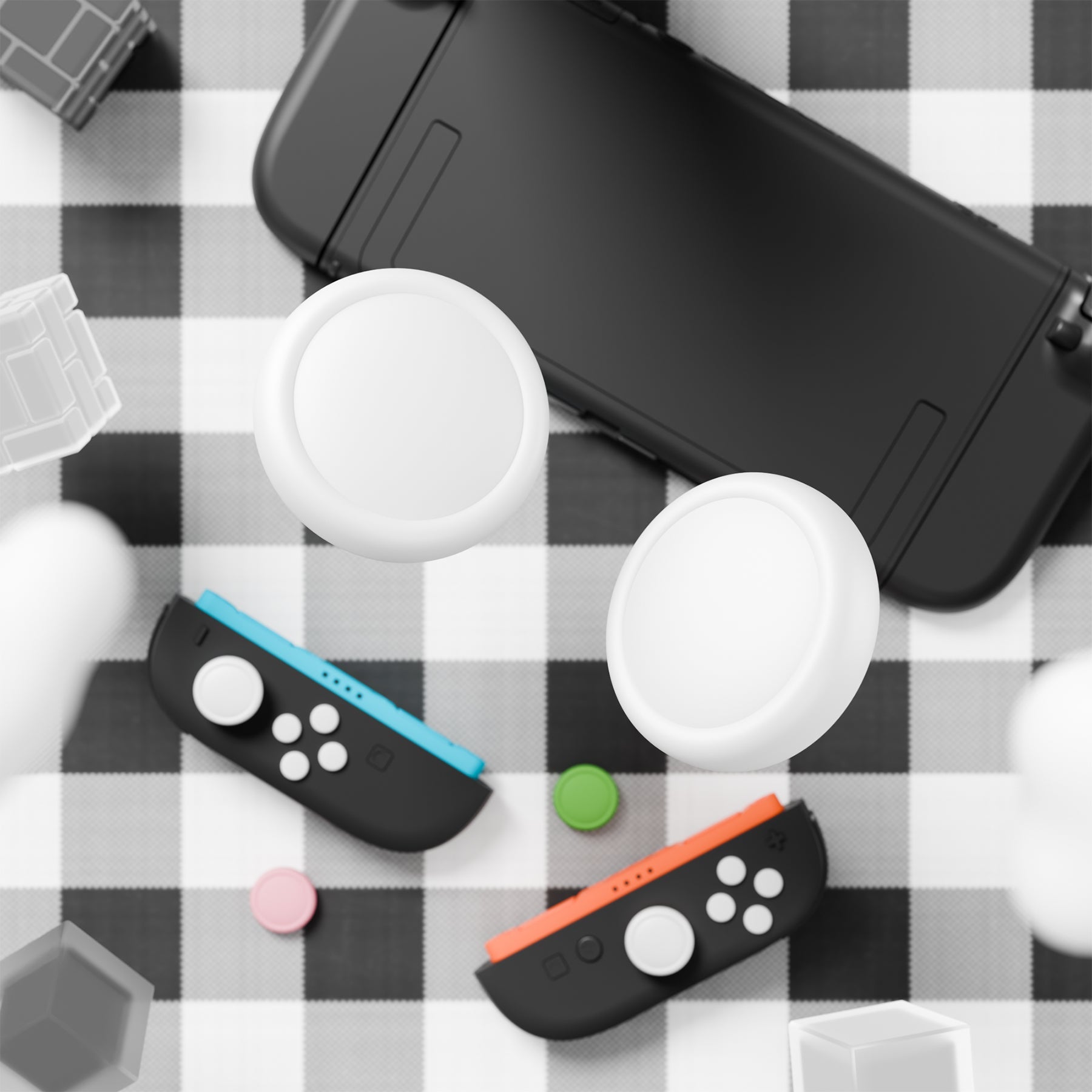 PlayVital Silicone Button Covers and Thumb Grip Set for Nintendo Switch 2 (2025), 8 Pcs Colorful ABXY Directional Button Caps & 4 Joystick Caps for Joycon 2 - White & Yellow & Pink & Matcha Green PlayVital