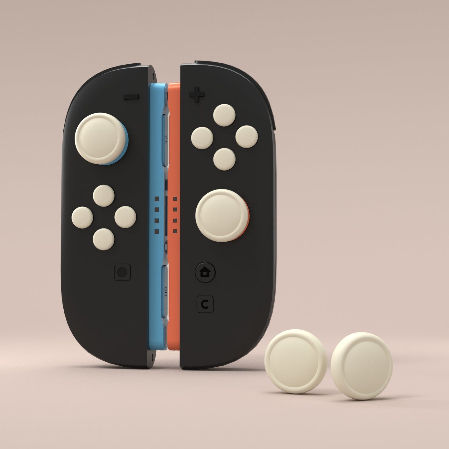 PlayVital Silicone Button Covers and Thumb Grip Set for Nintendo Switch 2 (2025), ABXY Directional Button Caps for Joycon 2 - Antique Yellow PlayVital