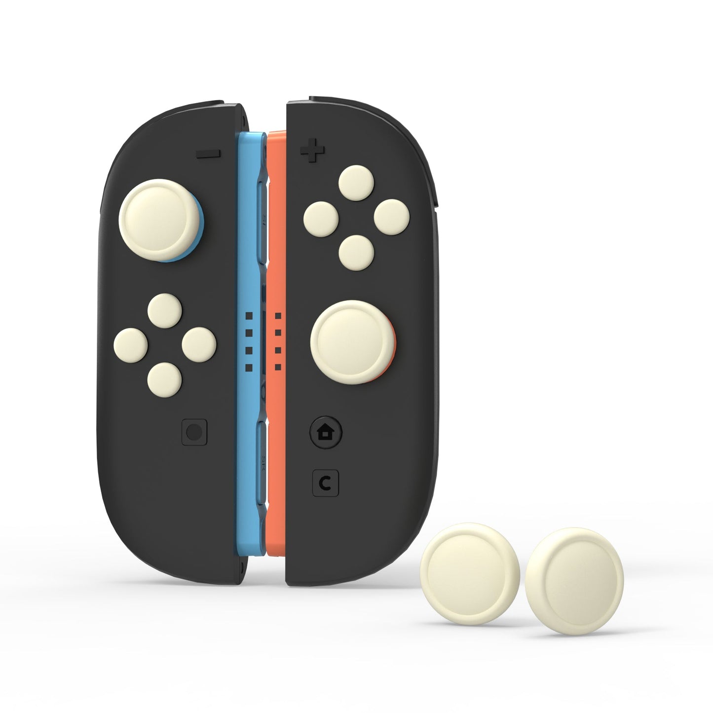 PlayVital Silicone Button Covers and Thumb Grip Set for Nintendo Switch 2 (2025), ABXY Directional Button Caps for Joycon 2 - Antique Yellow PlayVital