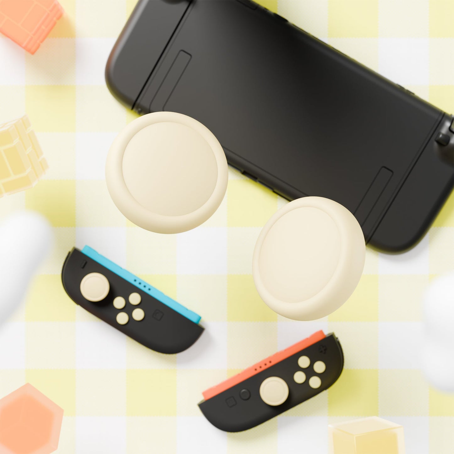 PlayVital Silicone Button Covers and Thumb Grip Set for Nintendo Switch 2 (2025), ABXY Directional Button Caps for Joycon 2 - Antique Yellow PlayVital