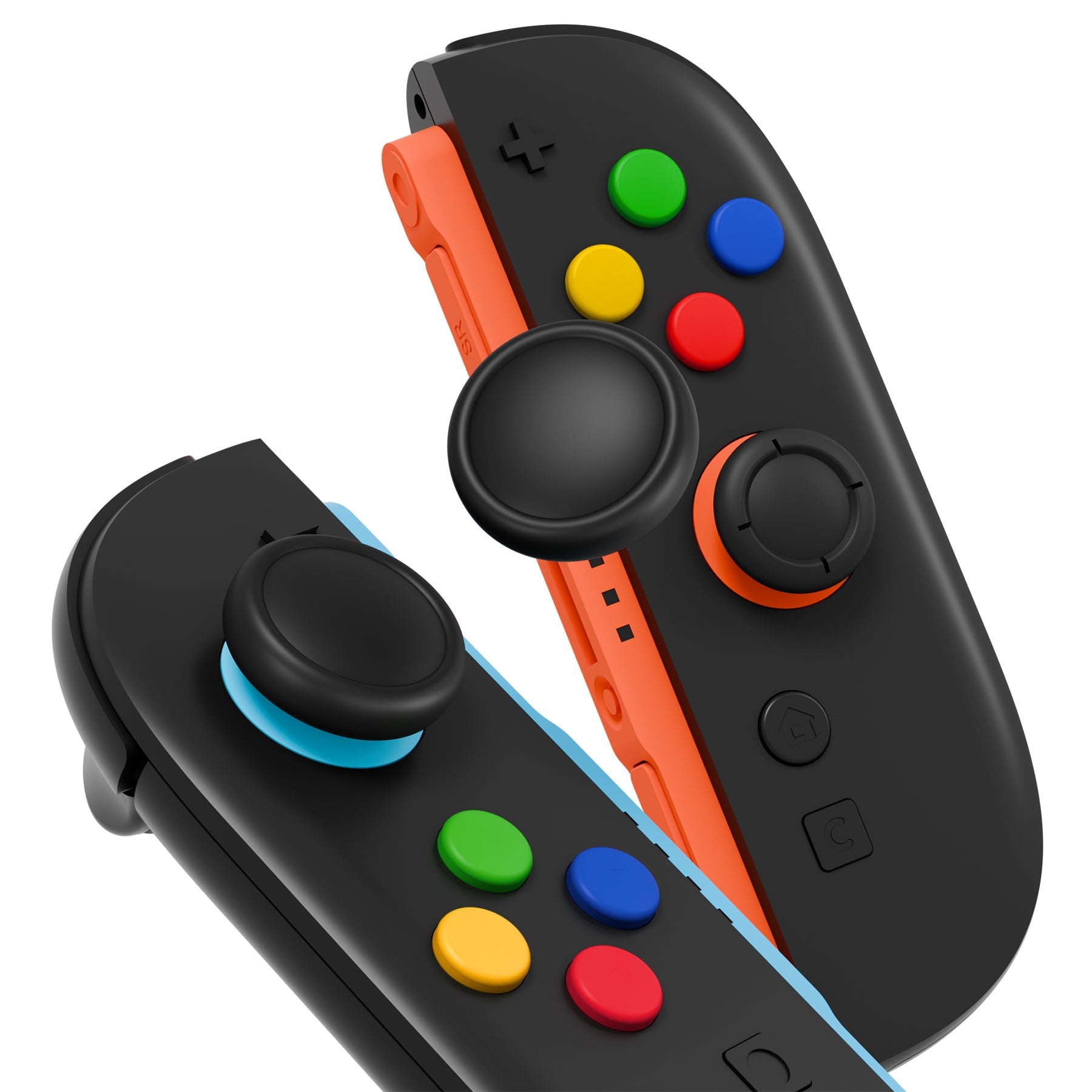 PlayVital Silicone Button Covers and Thumb Grip Set for Nintendo Switch 2 (2025), ABXY Directional Button Caps for Joycon 2 - Black PlayVital