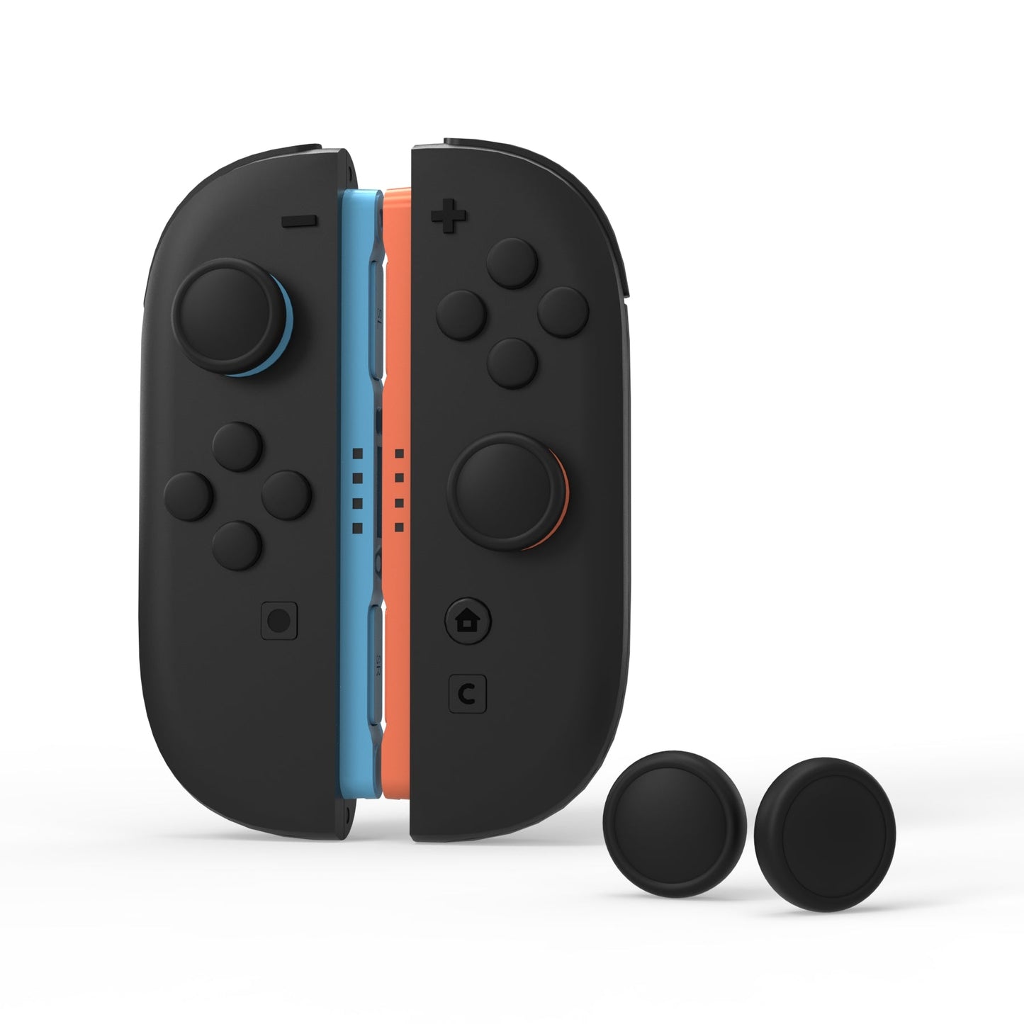 PlayVital Silicone Button Covers and Thumb Grip Set for Nintendo Switch 2 (2025), ABXY Directional Button Caps for Joycon 2 - Black PlayVital