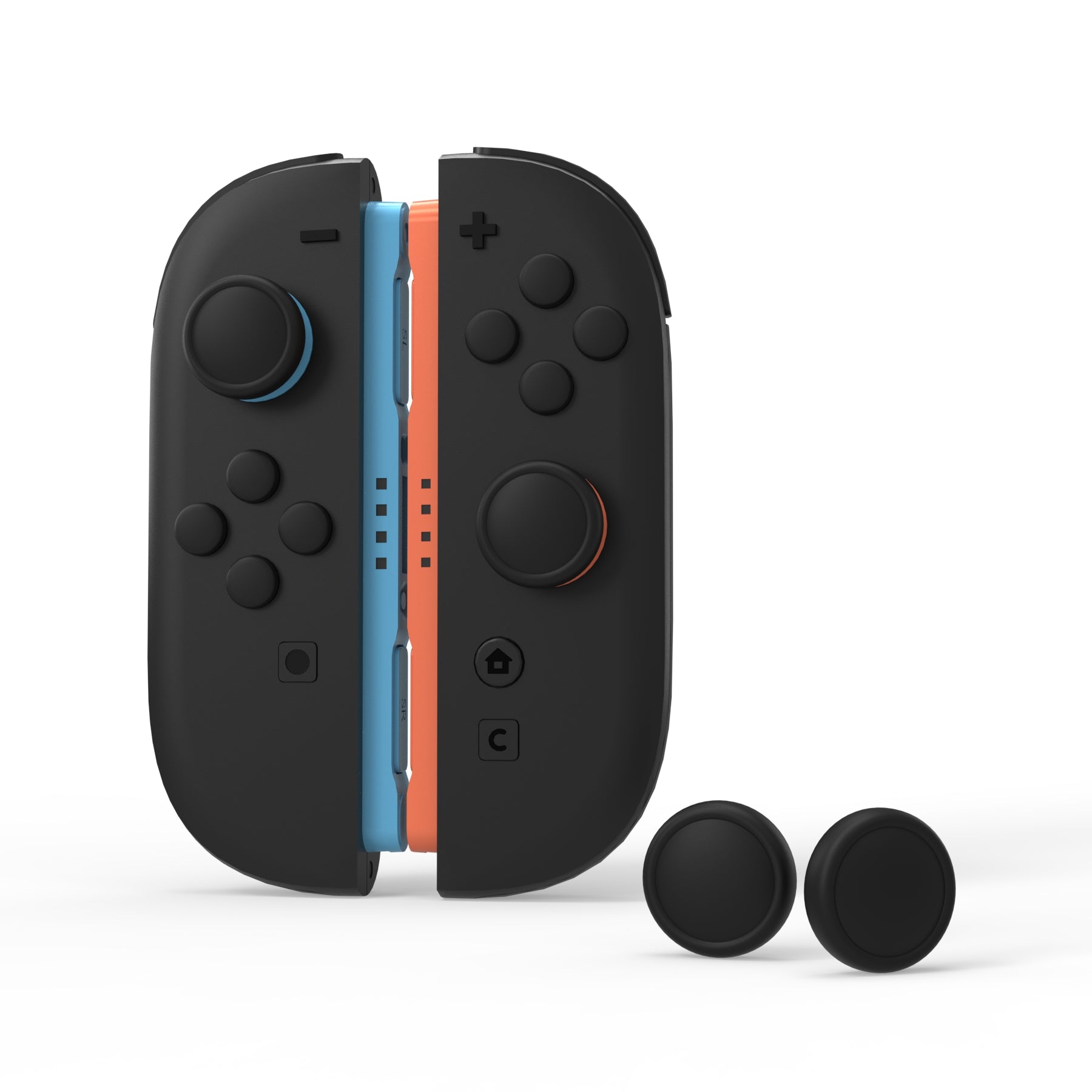 PlayVital Silicone Button Covers and Thumb Grip Set for Nintendo Switch 2 (2025), ABXY Directional Button Caps for Joycon 2 - Black PlayVital