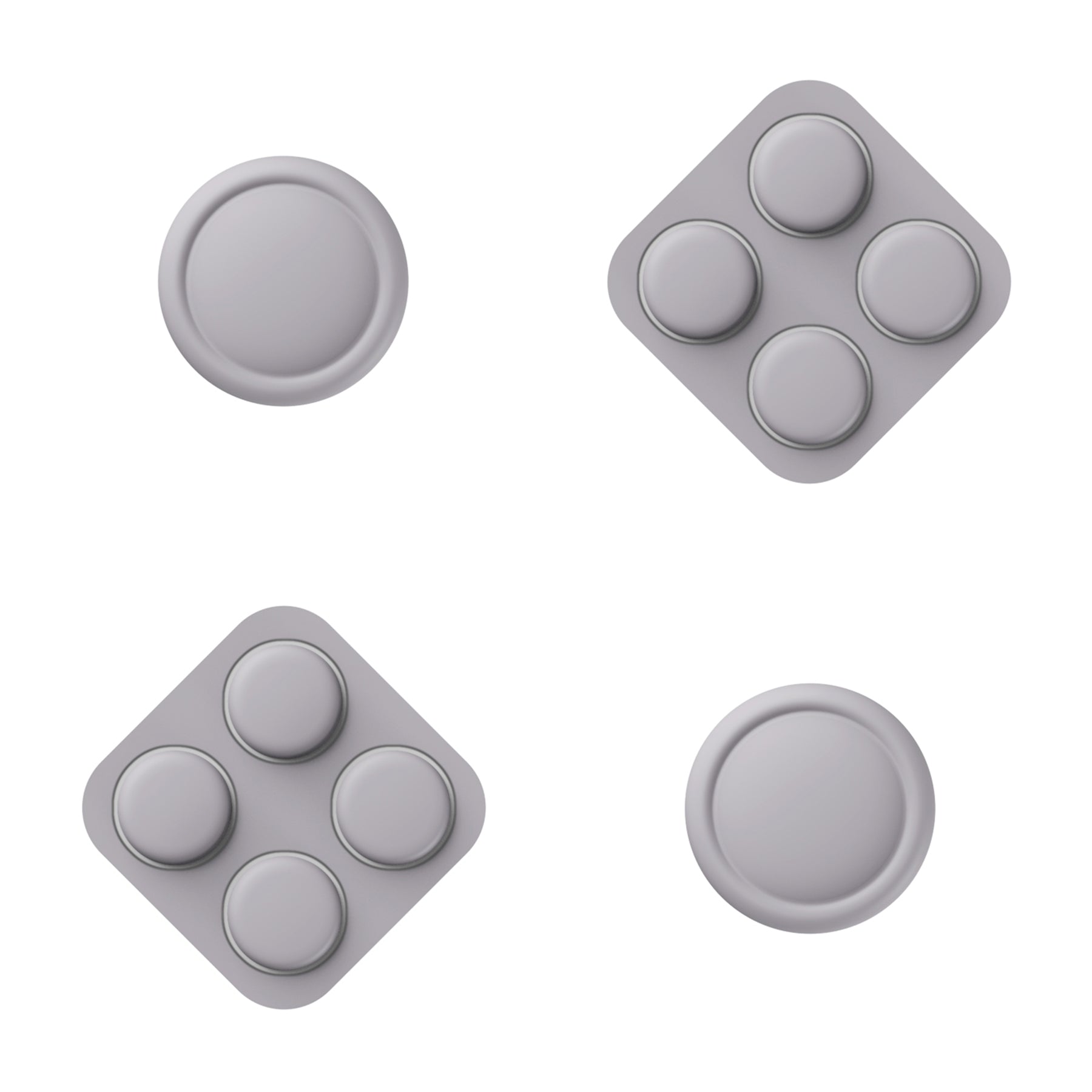 PlayVital Silicone Button Covers and Thumb Grip Set for Nintendo Switch 2 (2025), ABXY Directional Button Caps for Joycon 2 - New Hope Gray PlayVital